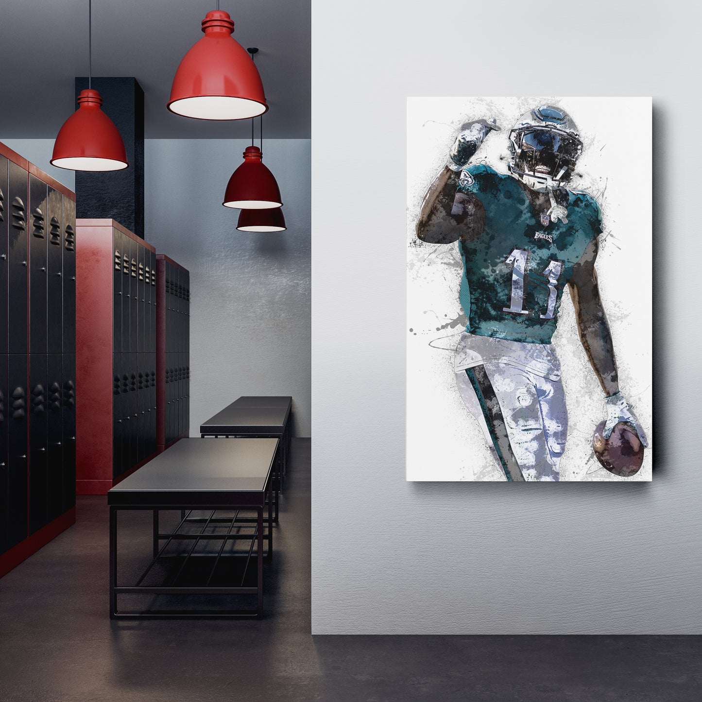 A.J. Brown Canvas Art - Philadelphia Eagles Wall Decor