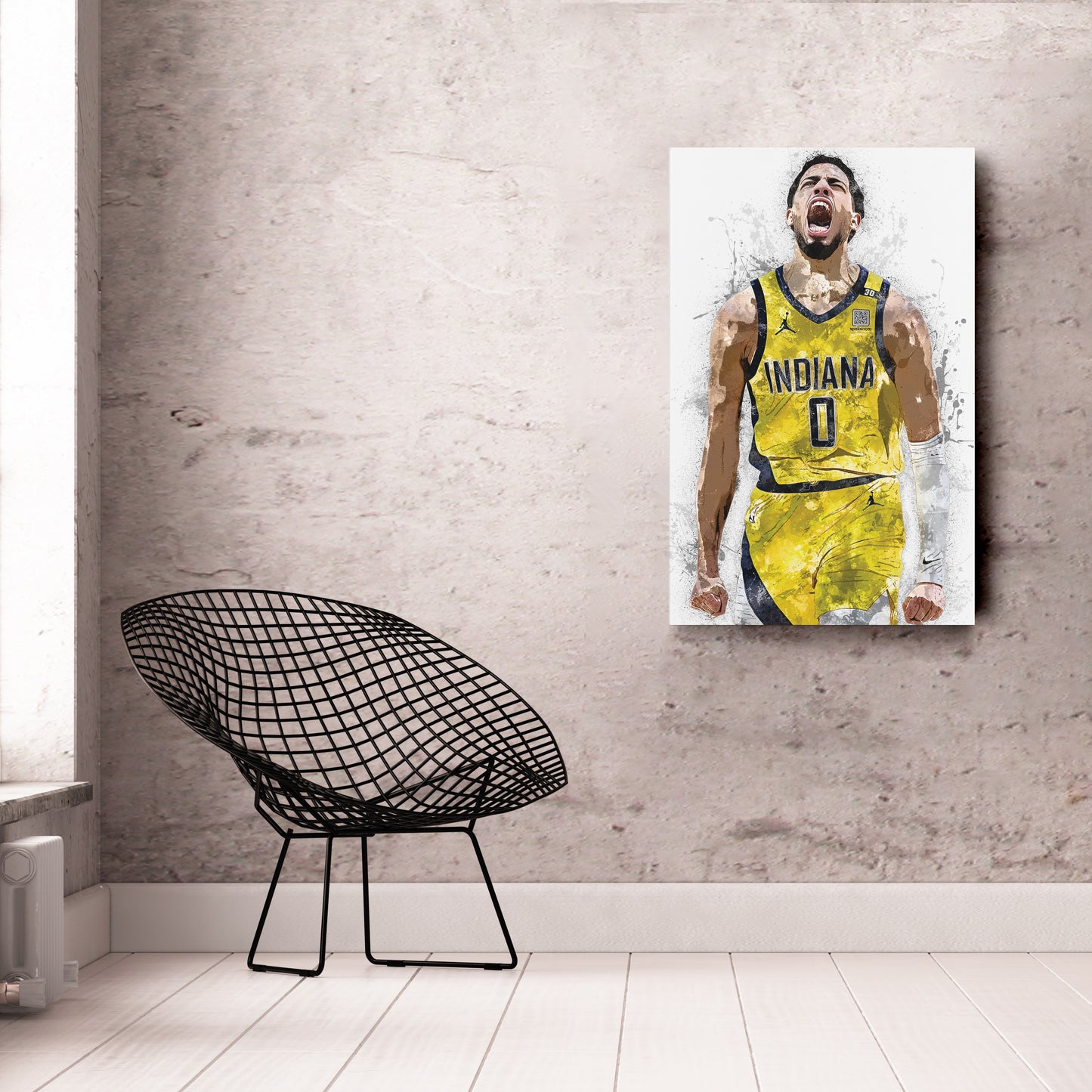 Tyrese Haliburton Canvas Art – Indiana Pacers Wall Decor