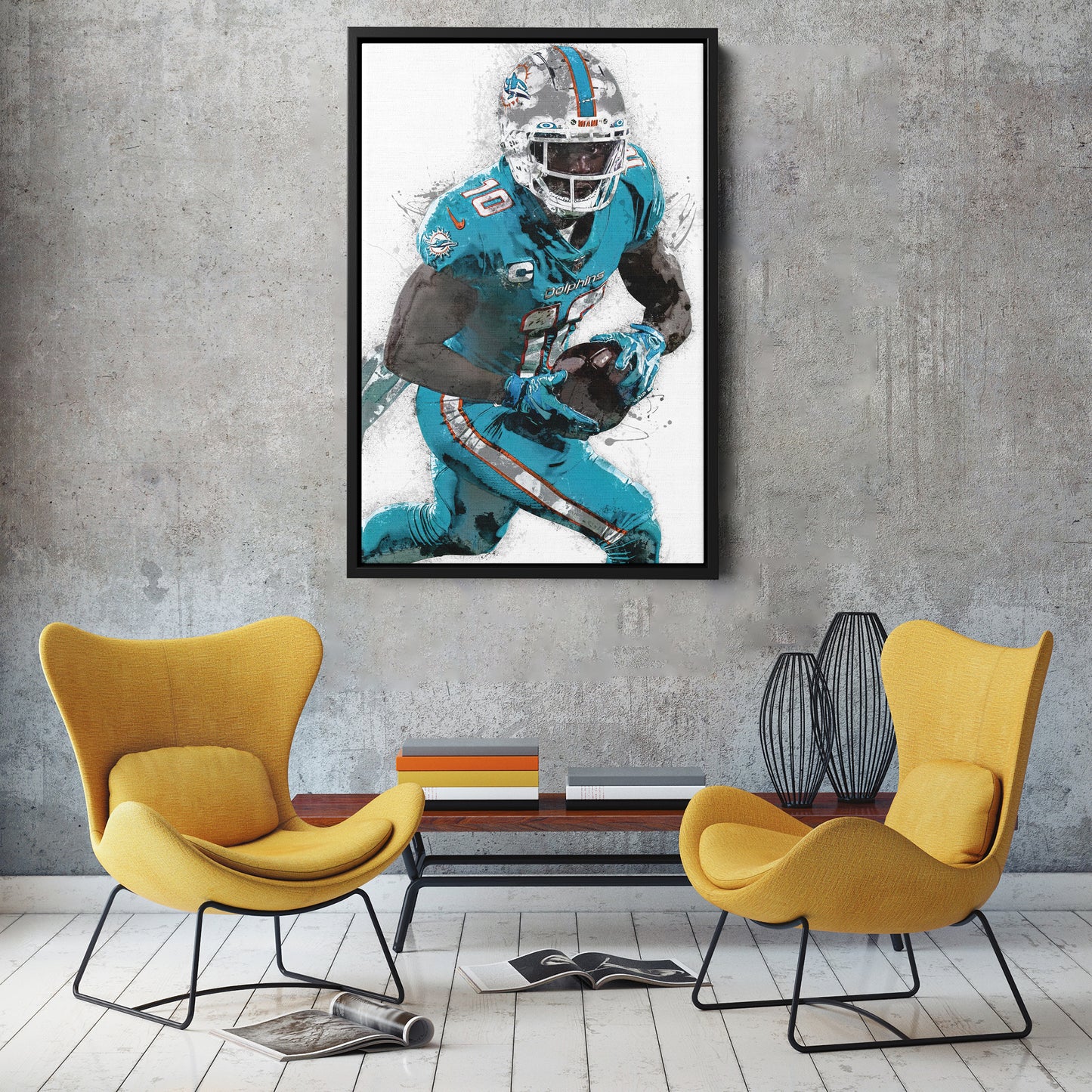 Tyreek Hill Canvas Art – Miami Dolphins Wall Decor
