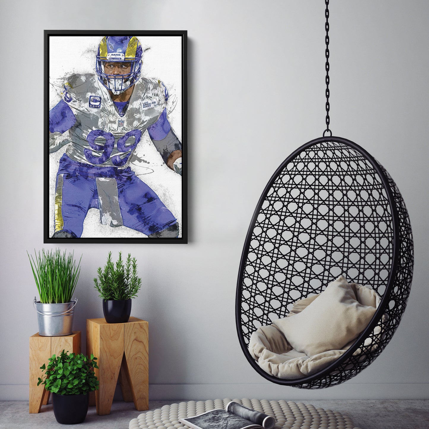 Aaron Donald Canvas Art – Los Angeles Rams Wall Decor