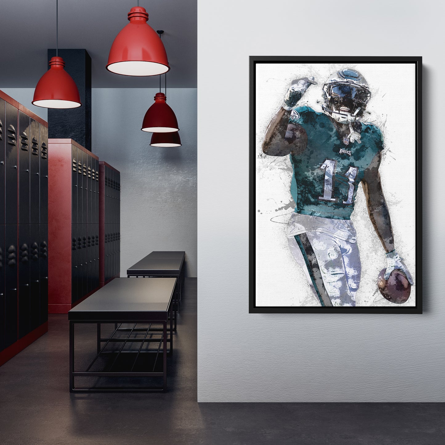A.J. Brown Canvas Art - Philadelphia Eagles Wall Decor