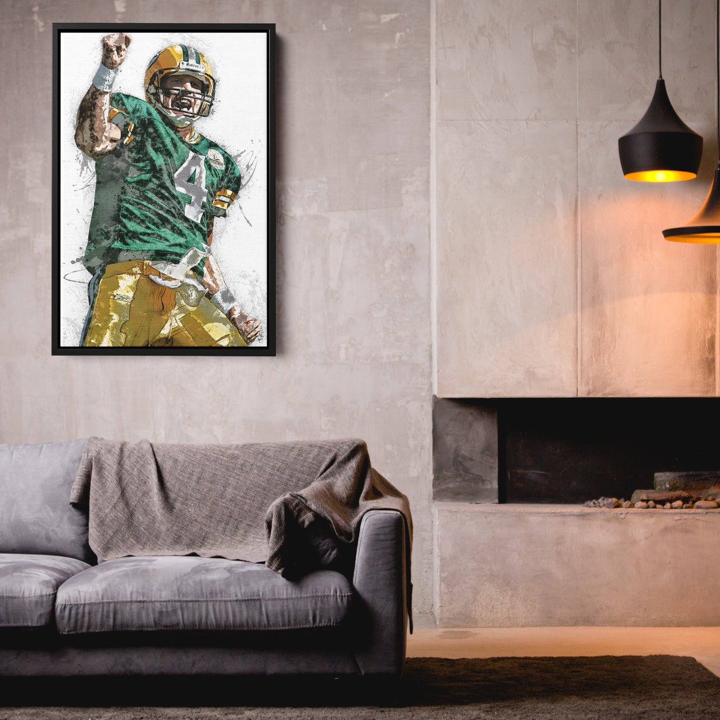 Brett Favre Canvas Art – Green Bay Packers Wall Decor