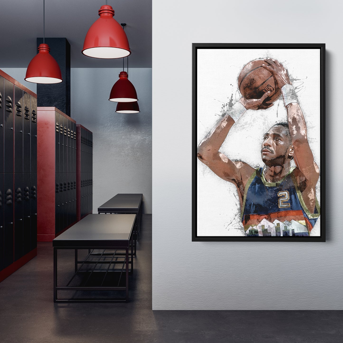 Alex English Canvas Art – Denver Nuggets Wall Decor