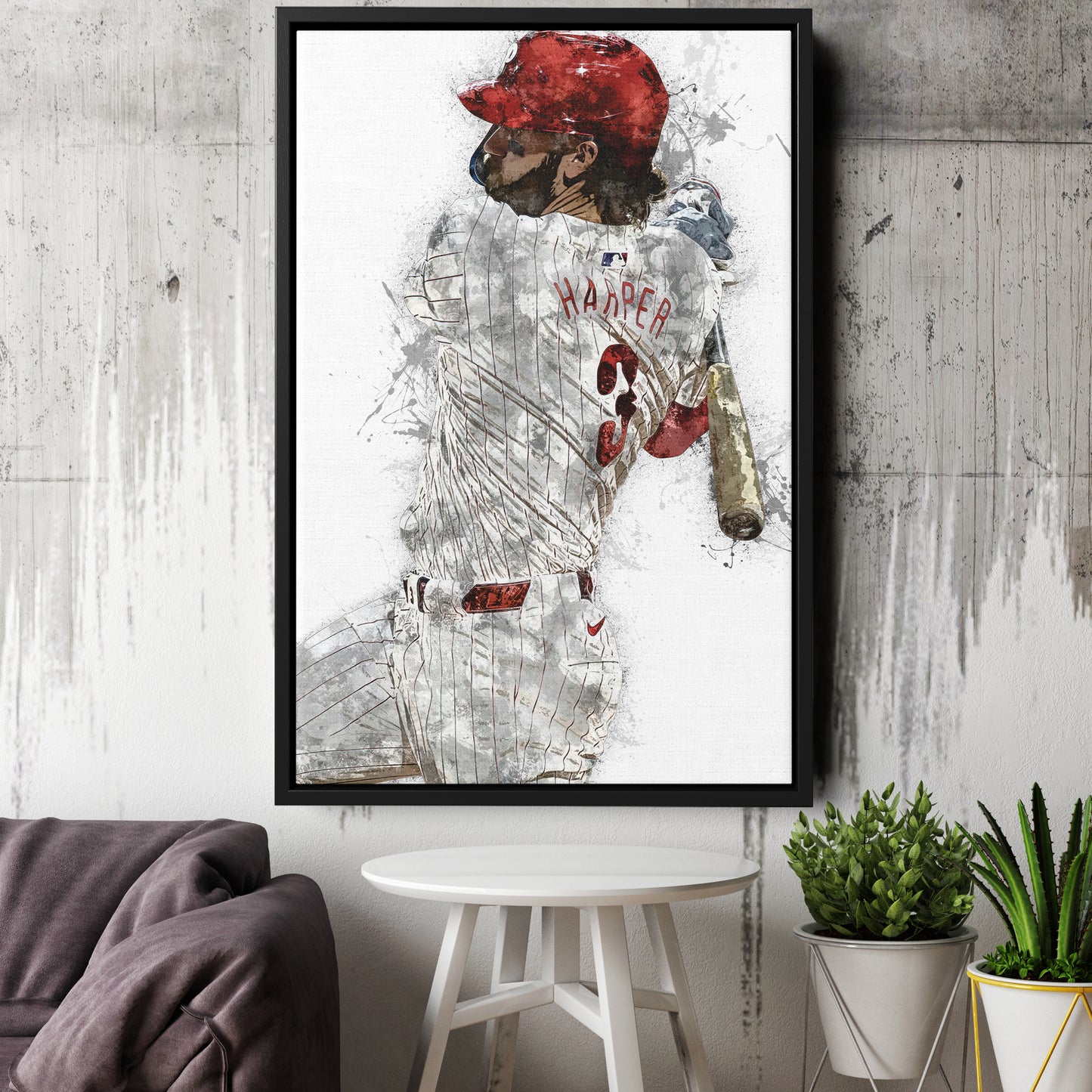 Bryce Harper Canvas Art – Philadelphia Phillies Wall Decor