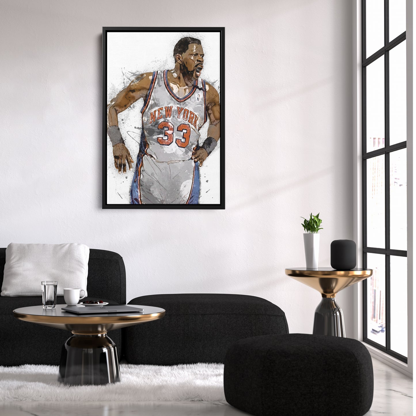 Patrick Ewing Canvas Art – New York Knicks Wall Decor