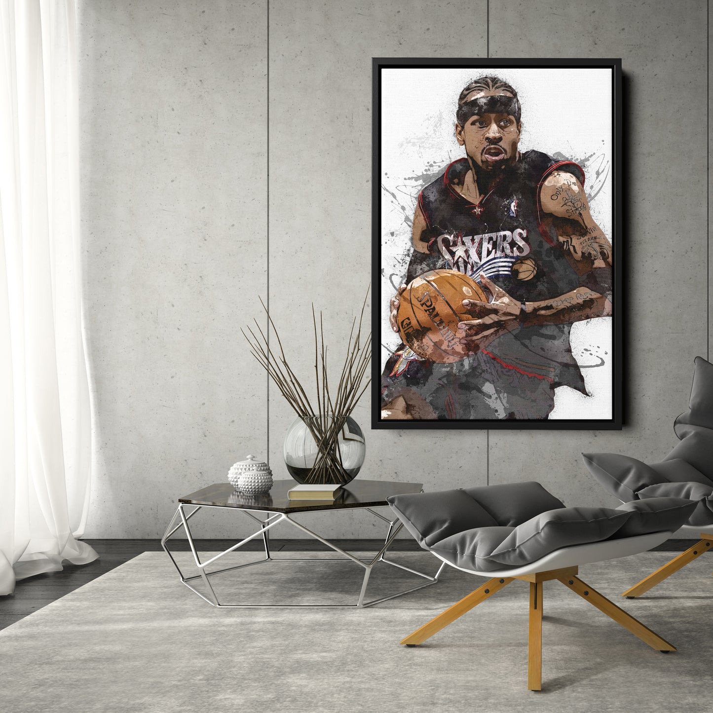 Allen Iverson Canvas Art – Philadelphia 76ers Wall Decor