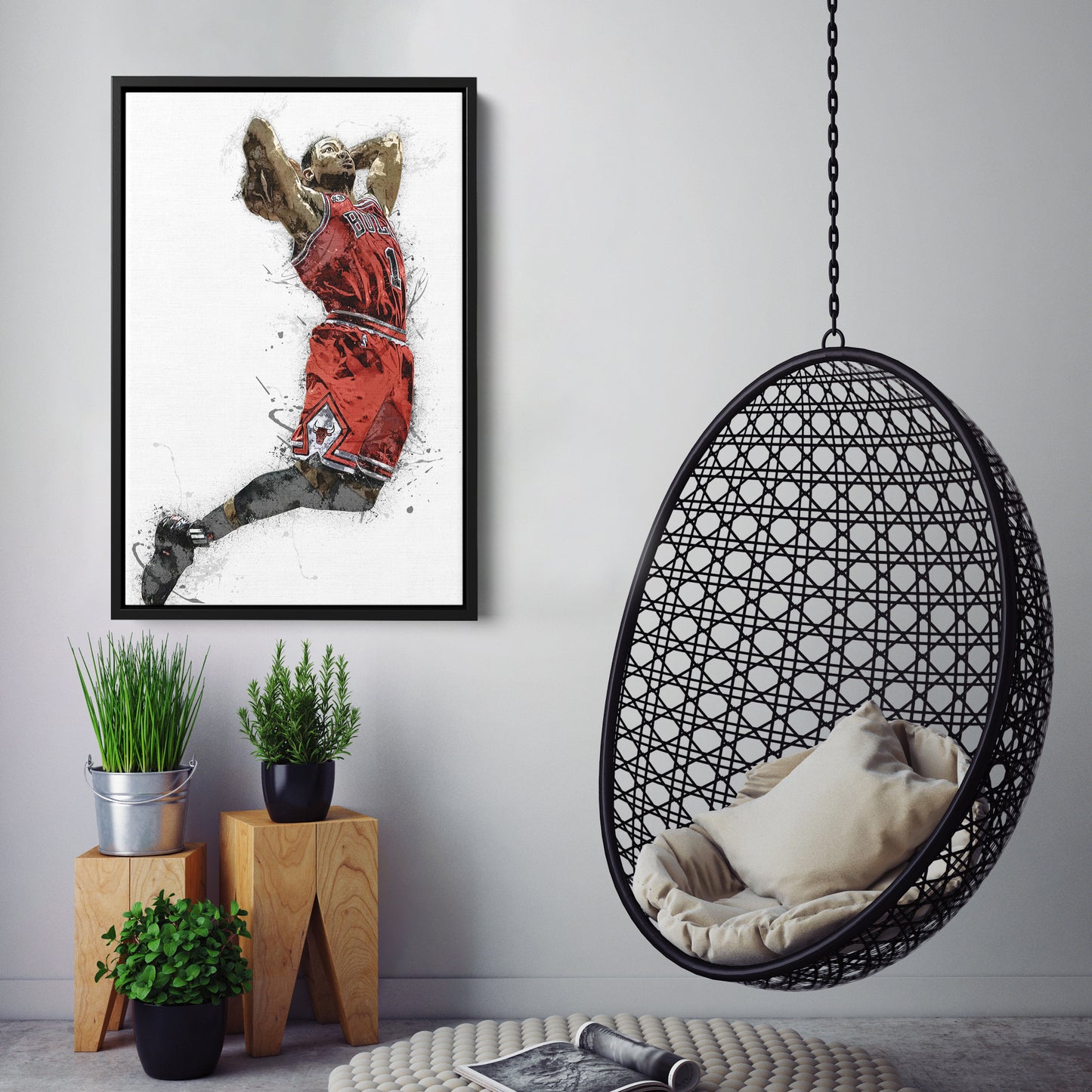 Derrick Rose Canvas Art – Chicago Bulls Wall Decor