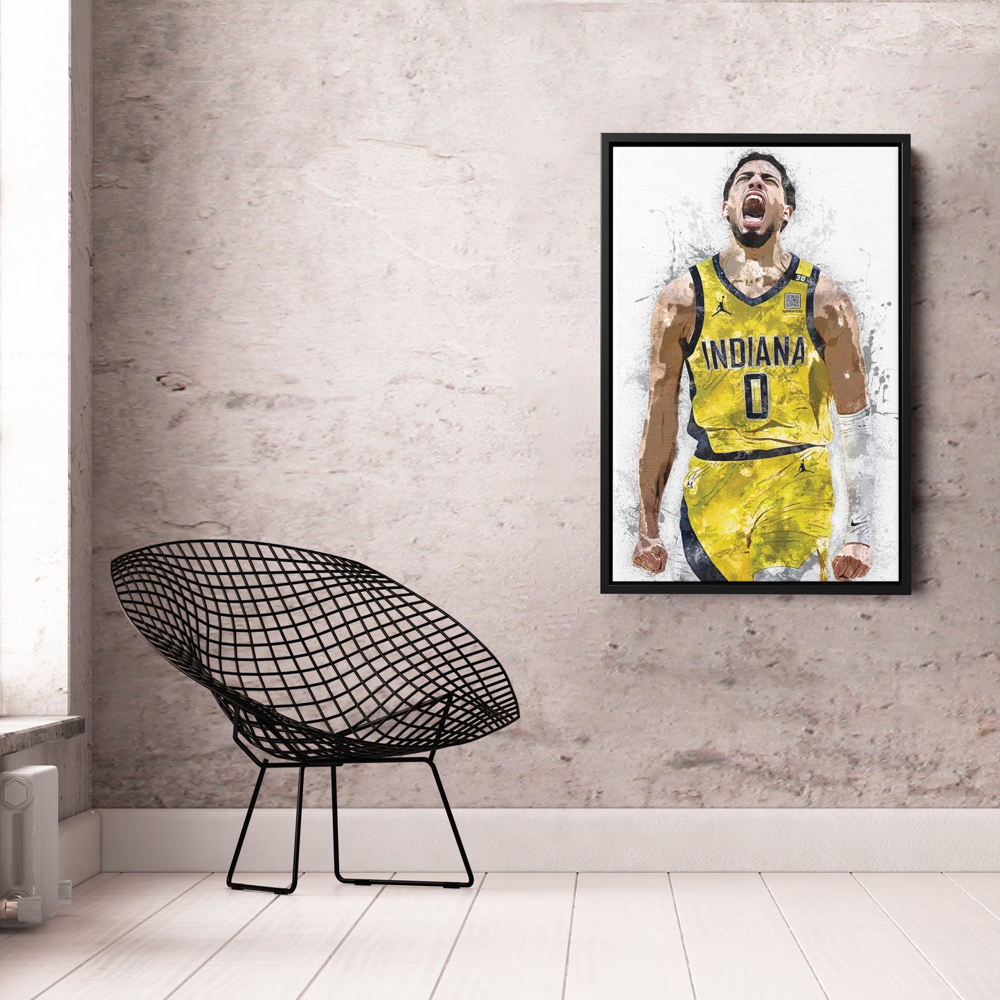 Tyrese Haliburton Canvas Art – Indiana Pacers Wall Decor