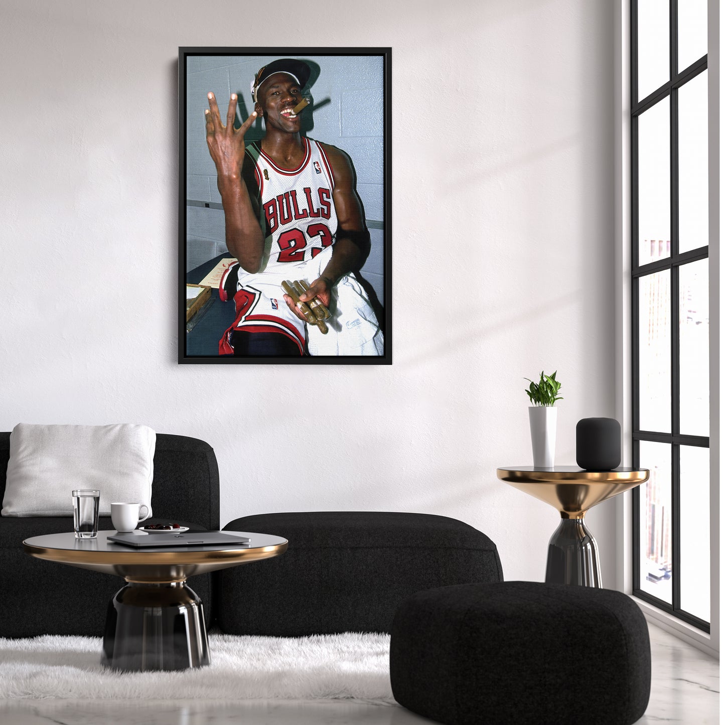 Michael Jordan Smoking Canvas – Chicago Bulls Wall Art Home Decor