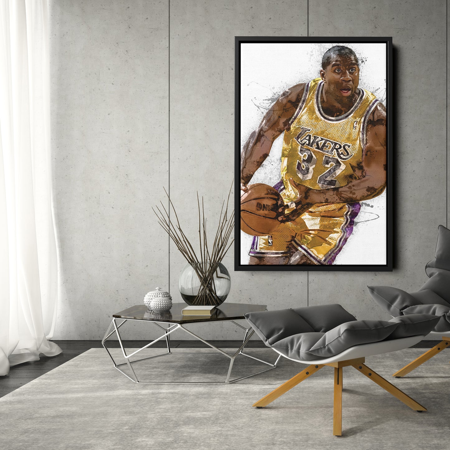 Magic Johnson Canvas Art – Los Angeles Lakers Wall Decor