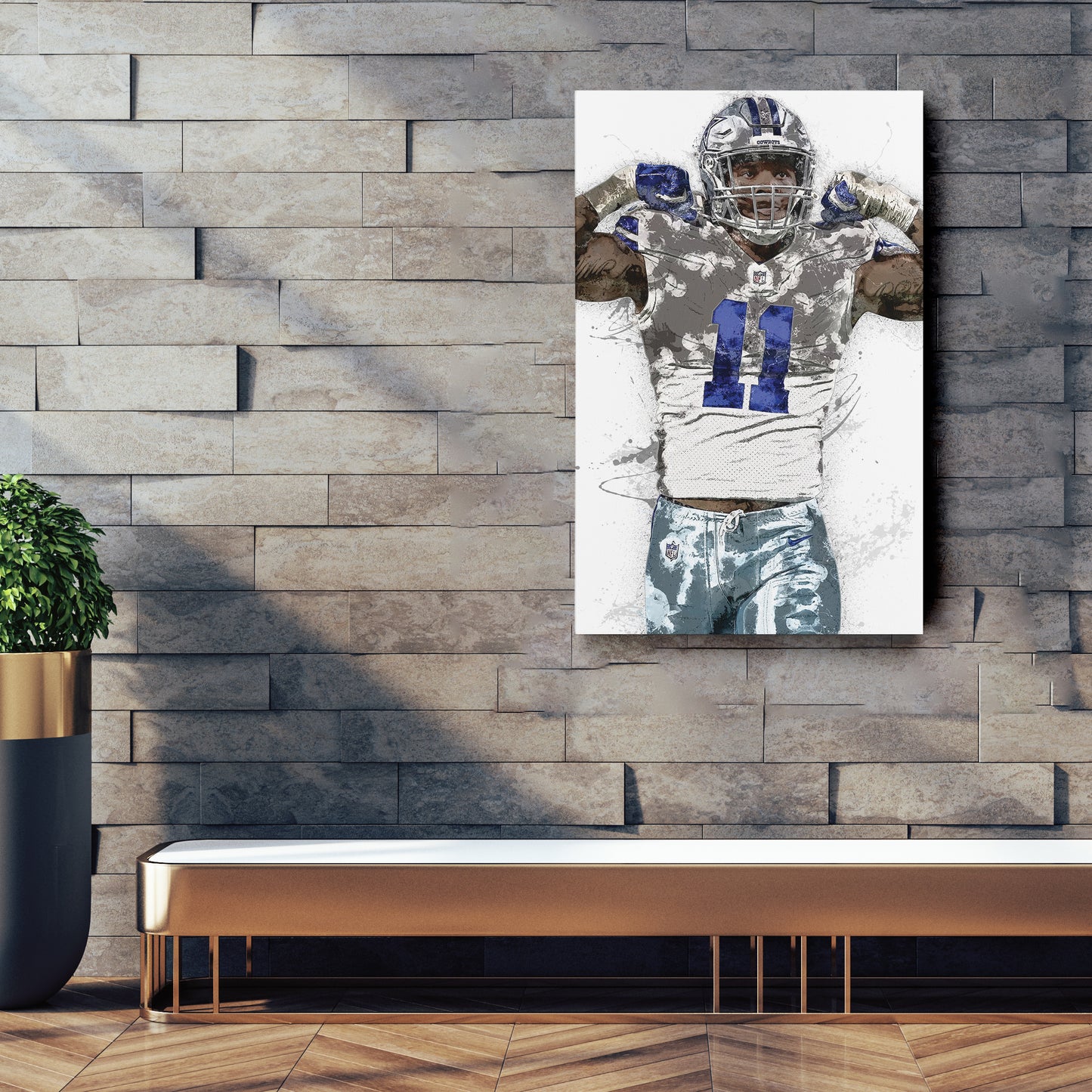Micah Parsons Canvas Art – Dallas Cowboys Wall Decor