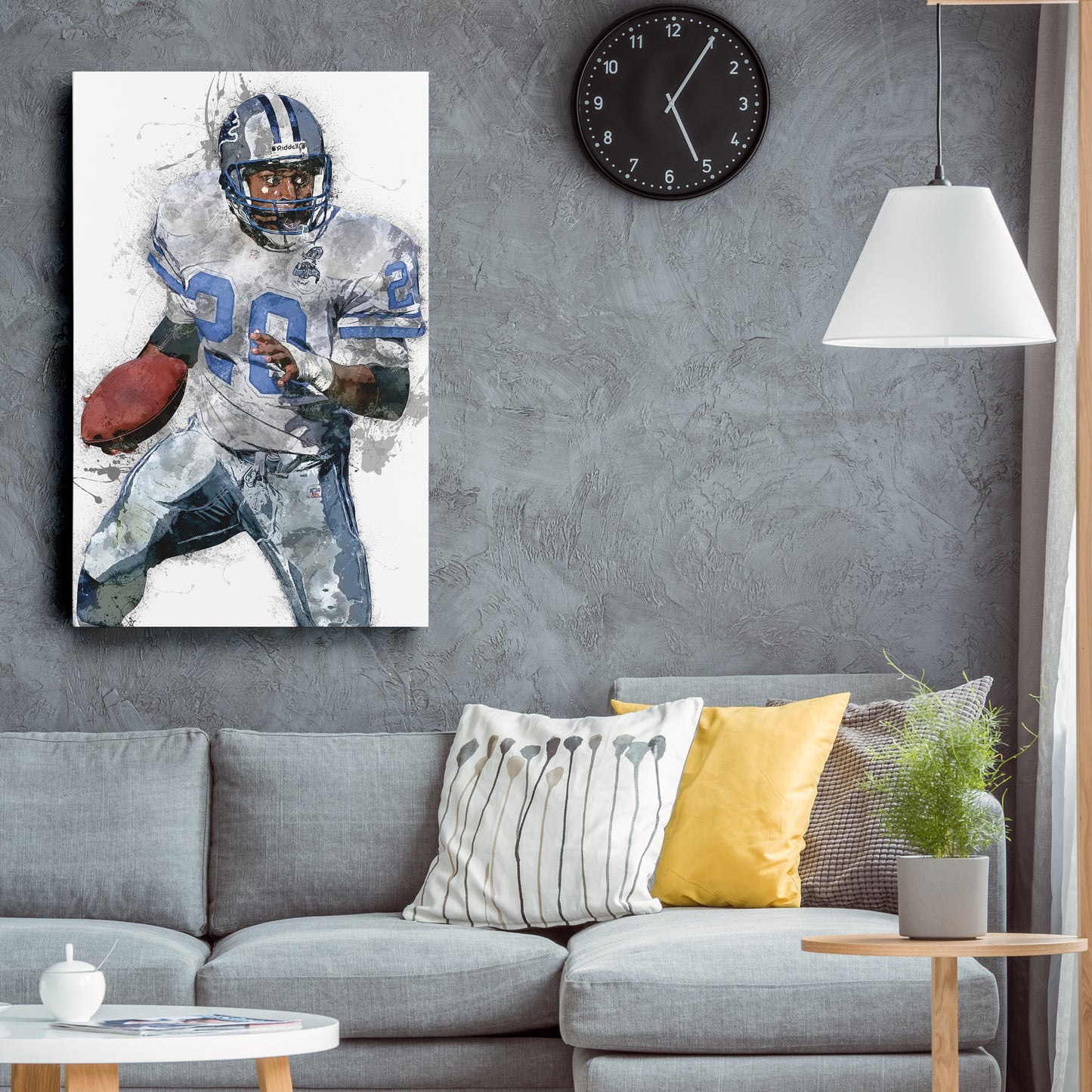 Barry Sanders Canvas Art – Detroit Lions Wall Decor