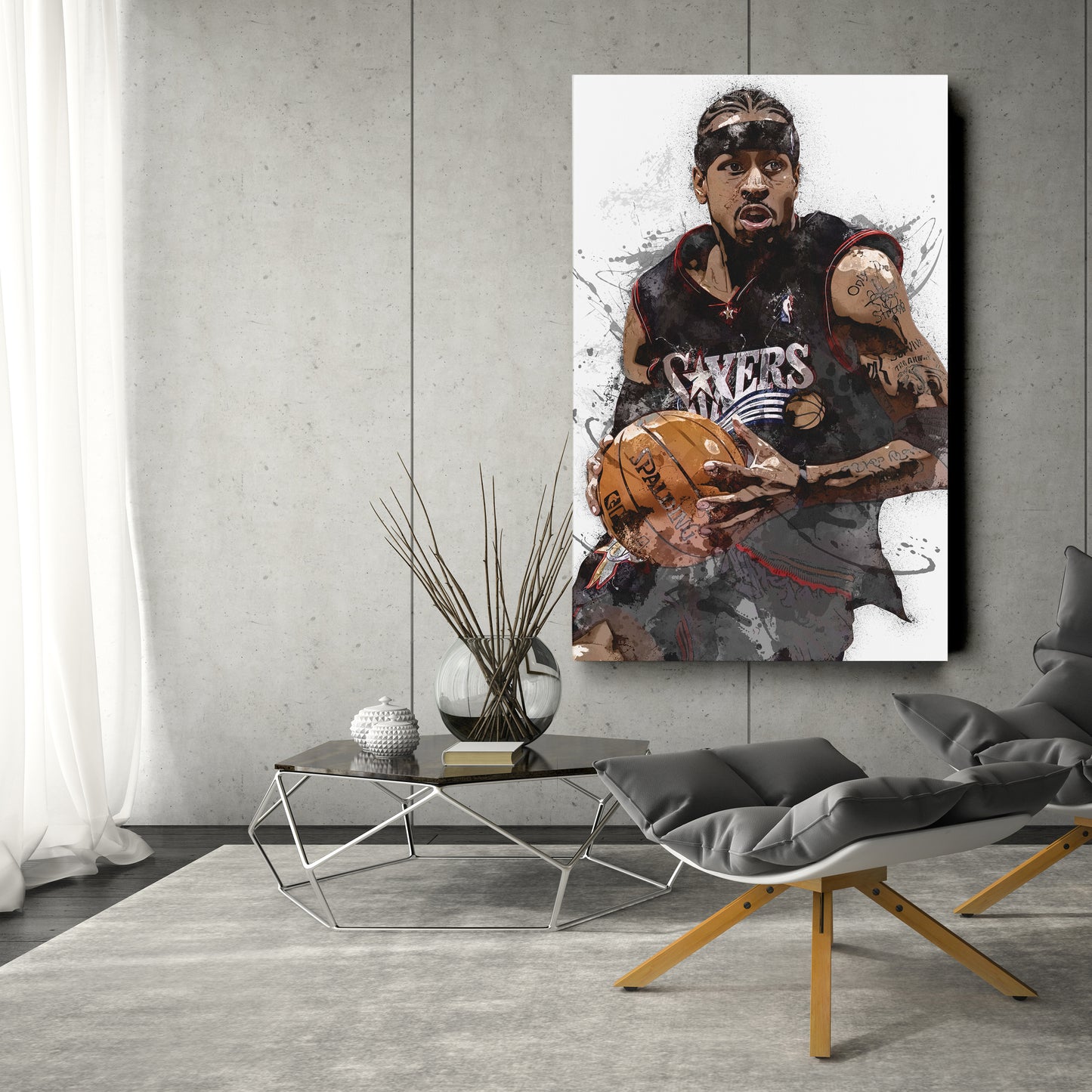 Allen Iverson Canvas Art – Philadelphia 76ers Wall Decor