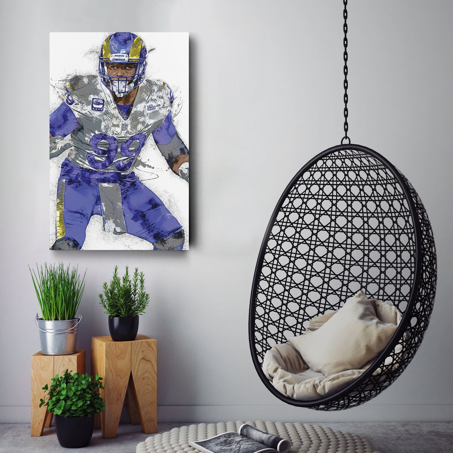 Aaron Donald Canvas Art – Los Angeles Rams Wall Decor