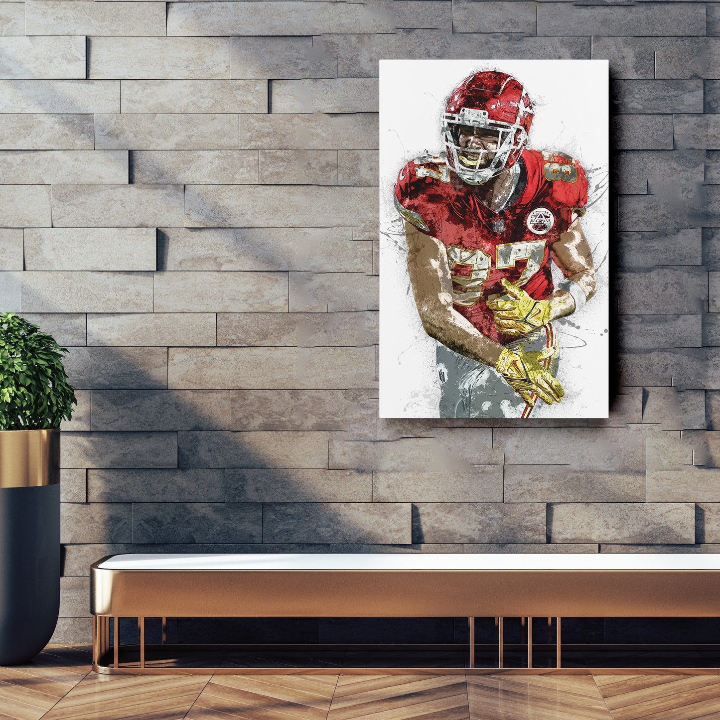 Travis Kelce Canvas Art – Kansas City Chiefs Wall Decor