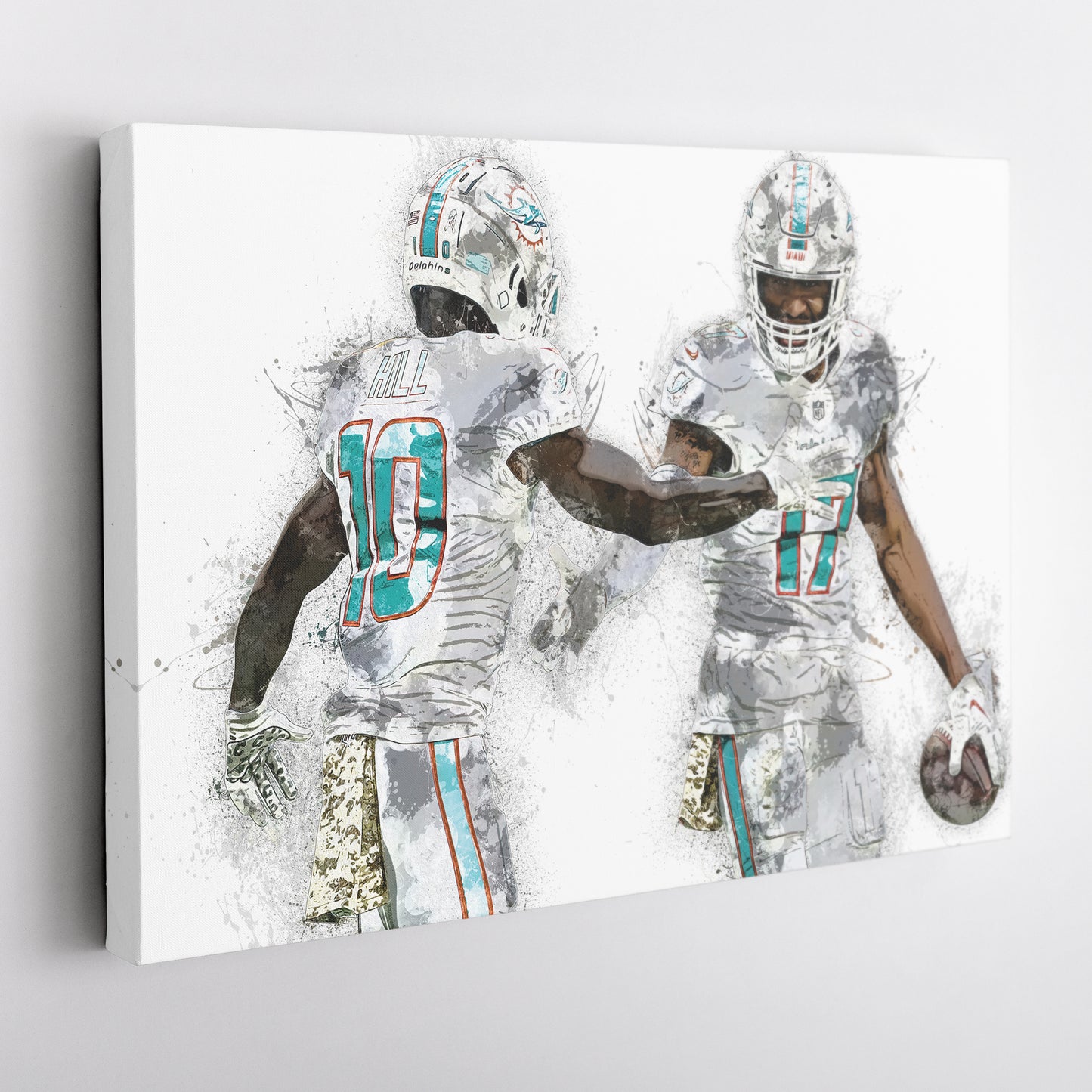 Tyreek Hill & Jaylen Waddle Canvas Art – Miami Dolphins Wall Decor