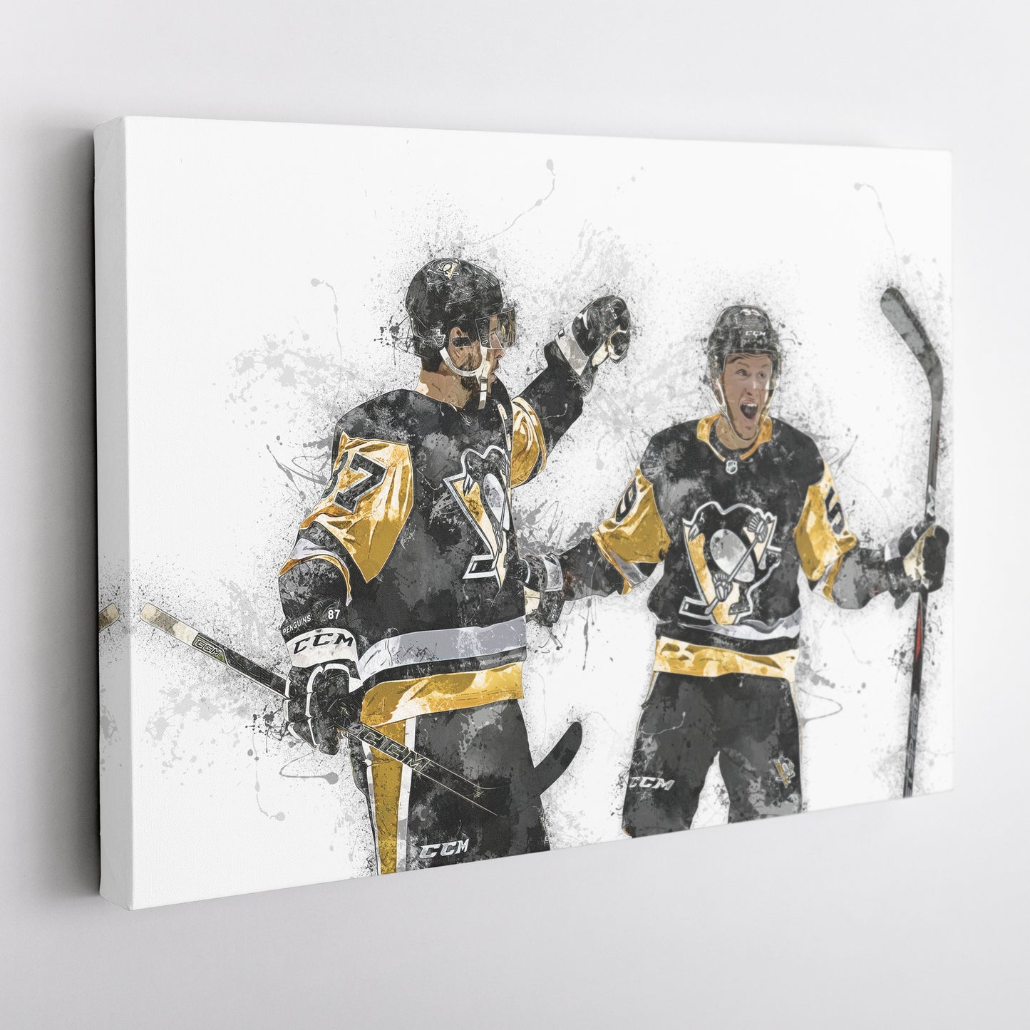 Sidney Crosby & Jake Guentzel Canvas Art – Pittsburgh Penguins Wall Decor