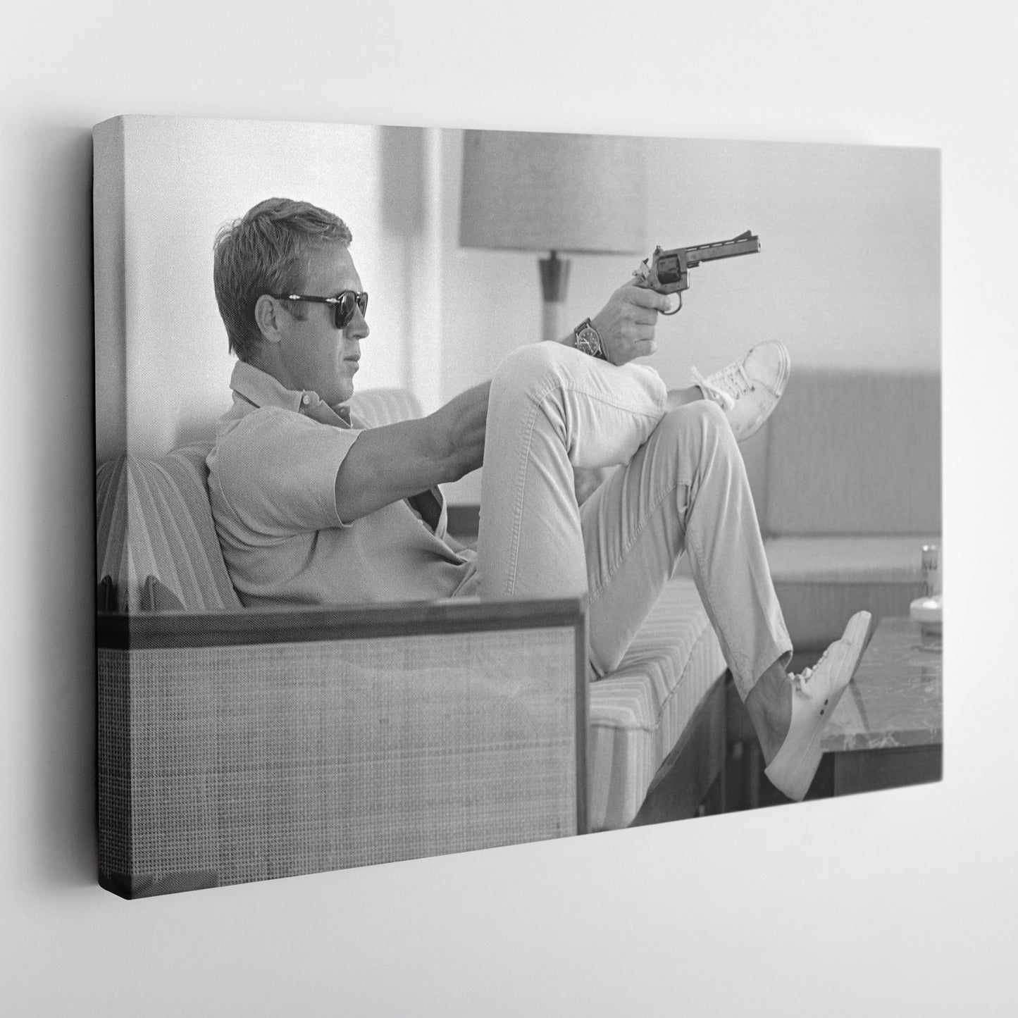 Steve McQueen's Revolver Canvas Art - Classic Movie Wall Decor Print
