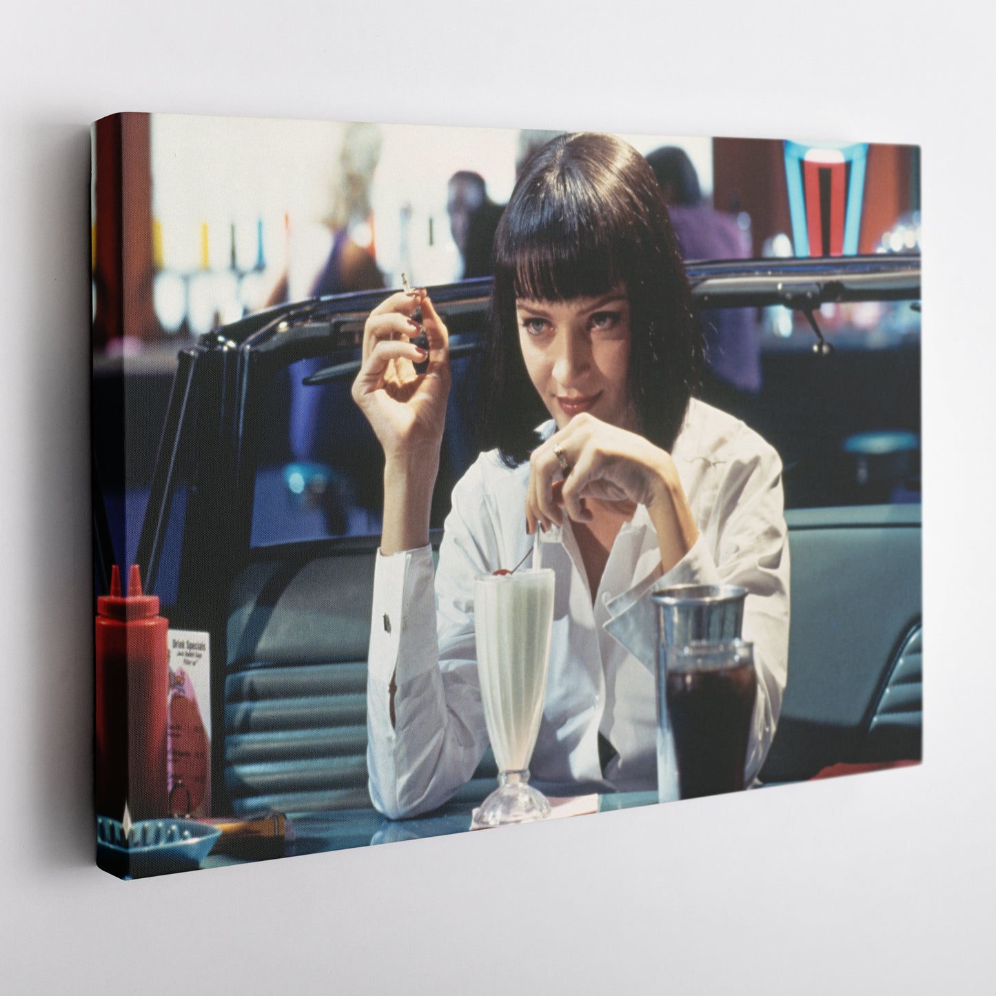 Pulp Fiction Canvas – Uma Thurman Mia Wallace Milkshake Movie Wall Art
