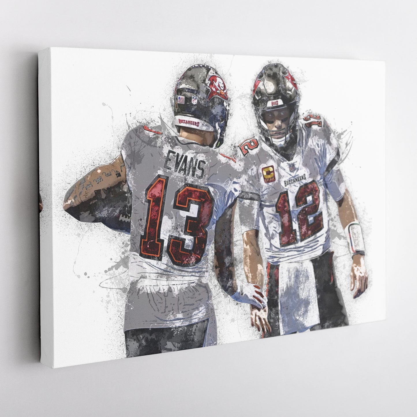 Mike Evans & Tom Brady Canvas Art – Tampa Bay Buccaneers Wall Decor