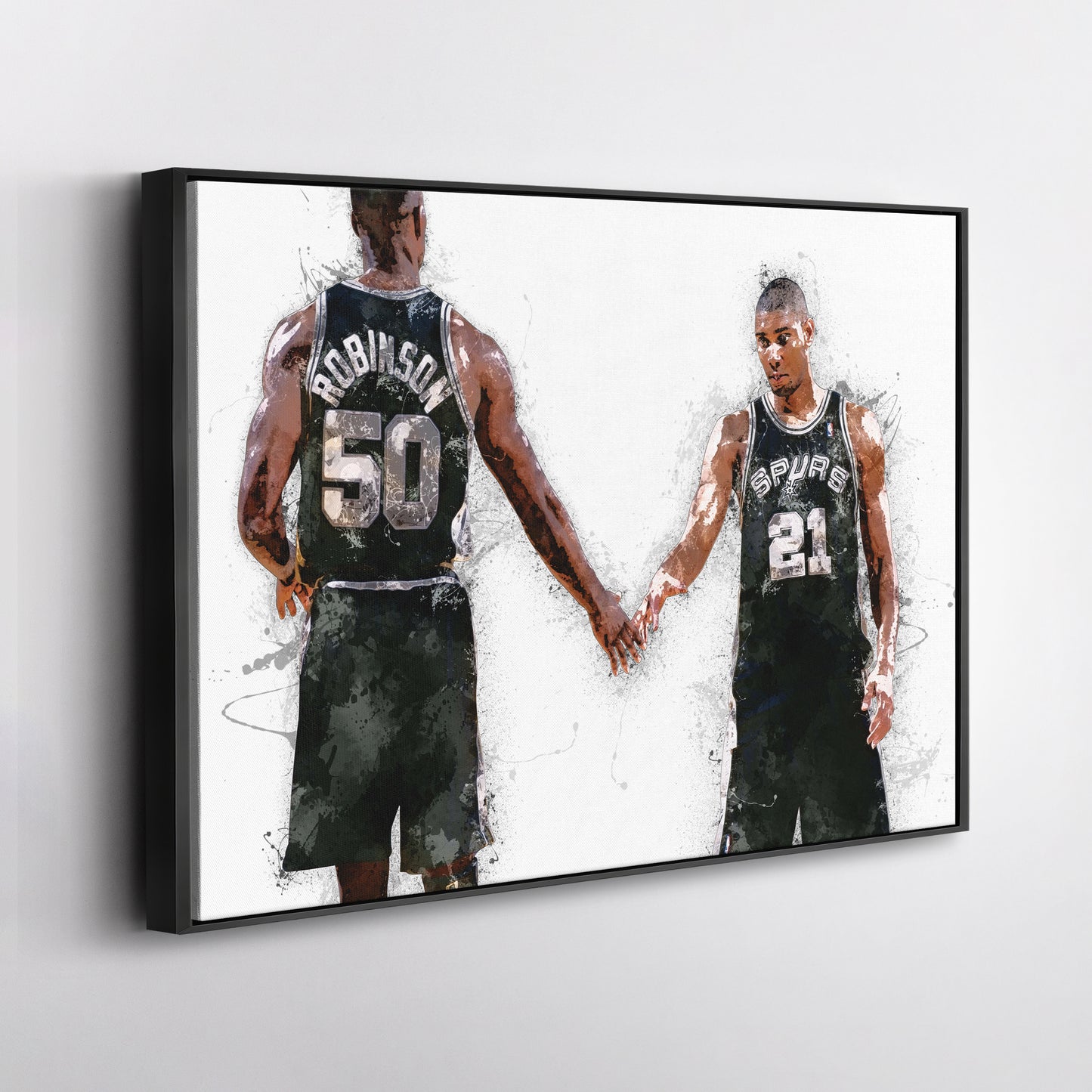 Tim Duncan & David Robinson Canvas Art – San Antonio Spurs Wall Decor