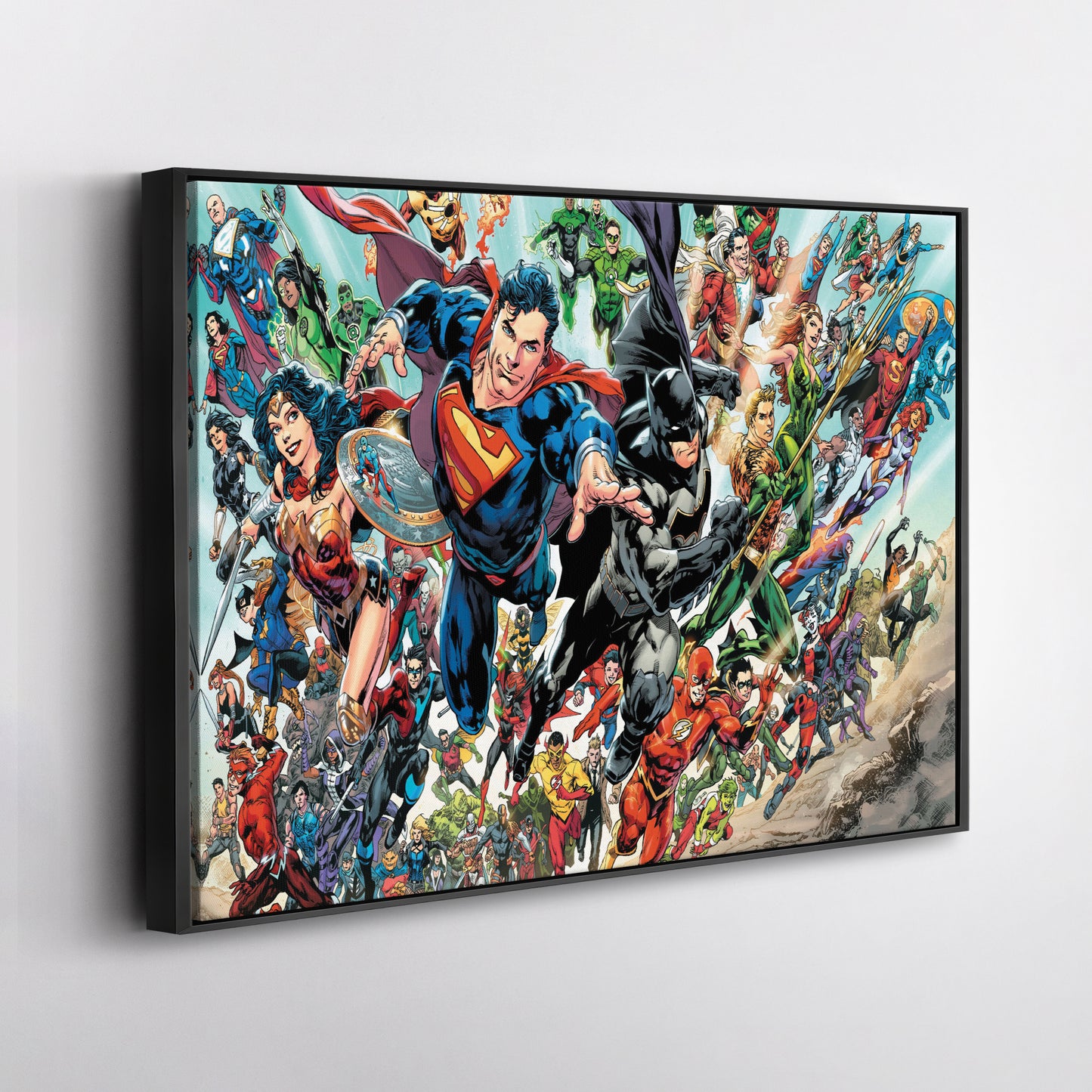 DC Superheroes Canvas Wall Art – Comics Print for Kids Room