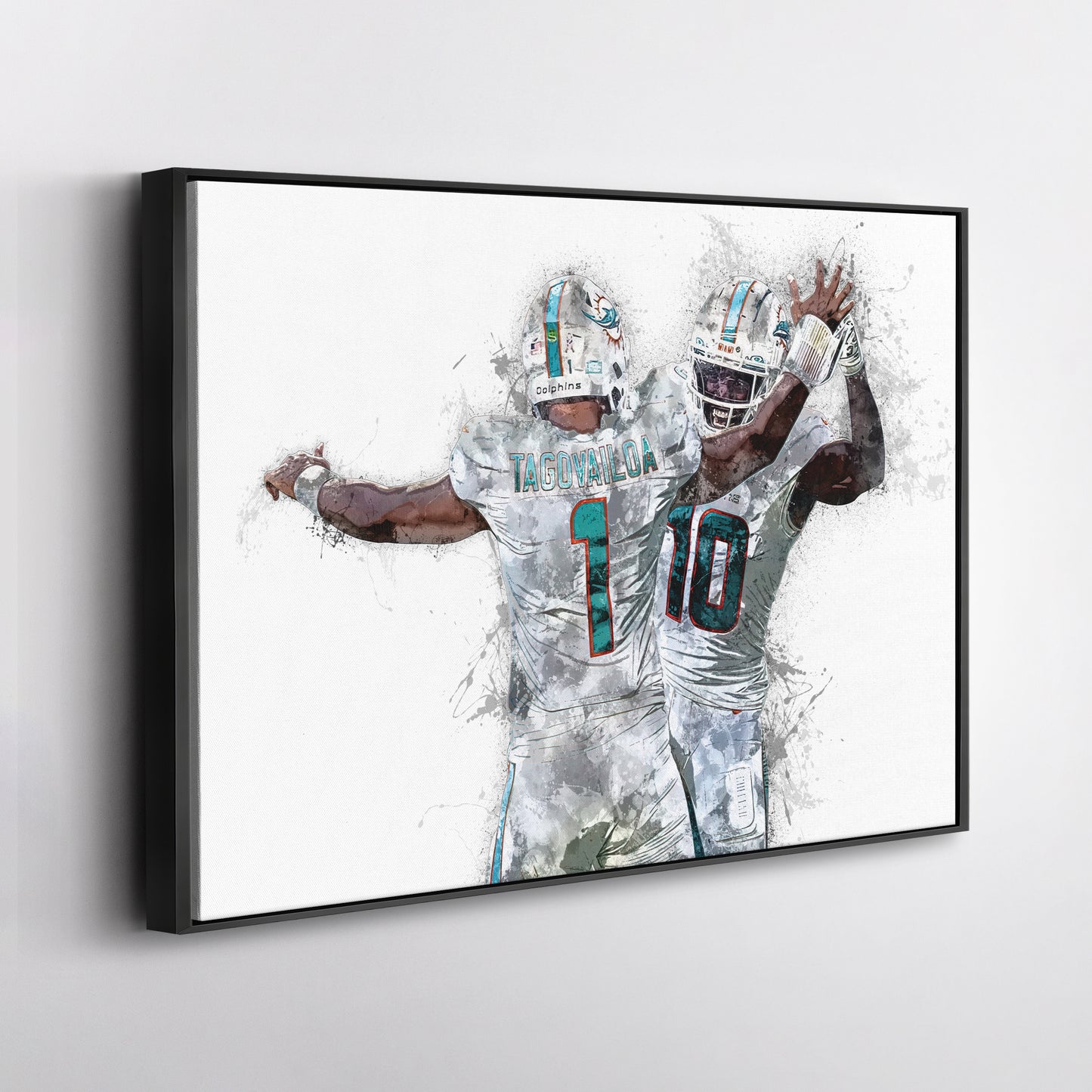 Tua Tagovailoa & Tyreek Hill Canvas Art – Miami Dolphins Wall Decor