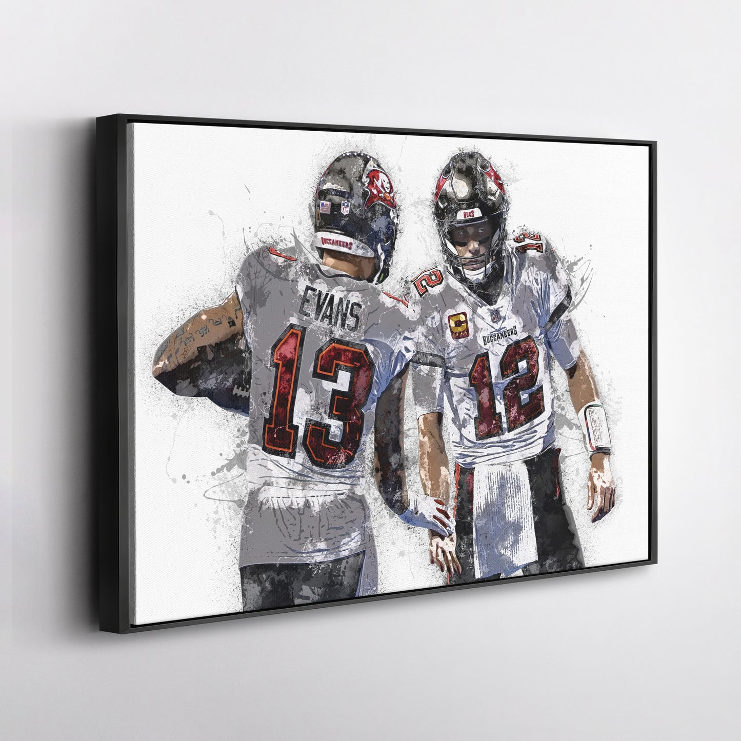 Mike Evans & Tom Brady Canvas Art – Tampa Bay Buccaneers Wall Decor