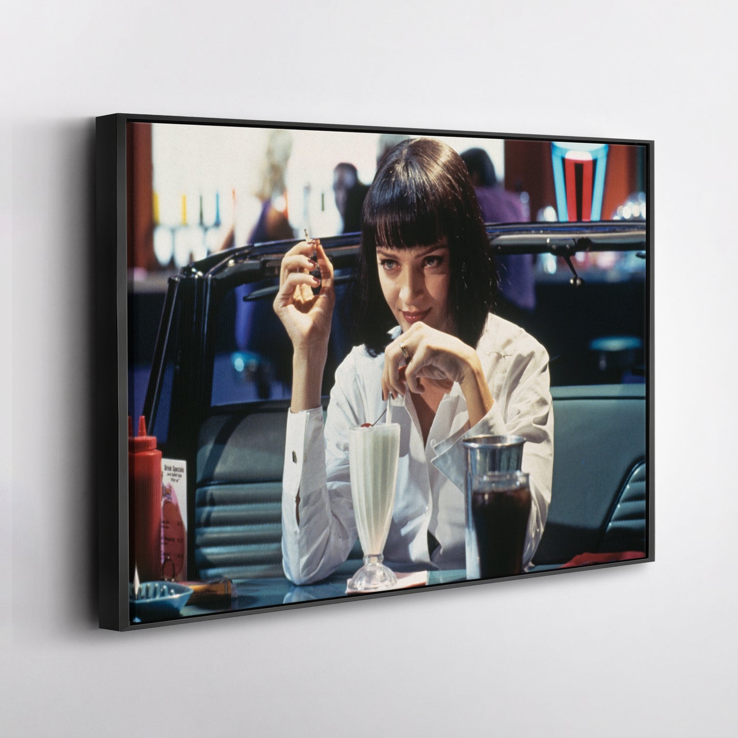 Pulp Fiction Canvas – Uma Thurman Mia Wallace Milkshake Movie Wall Art