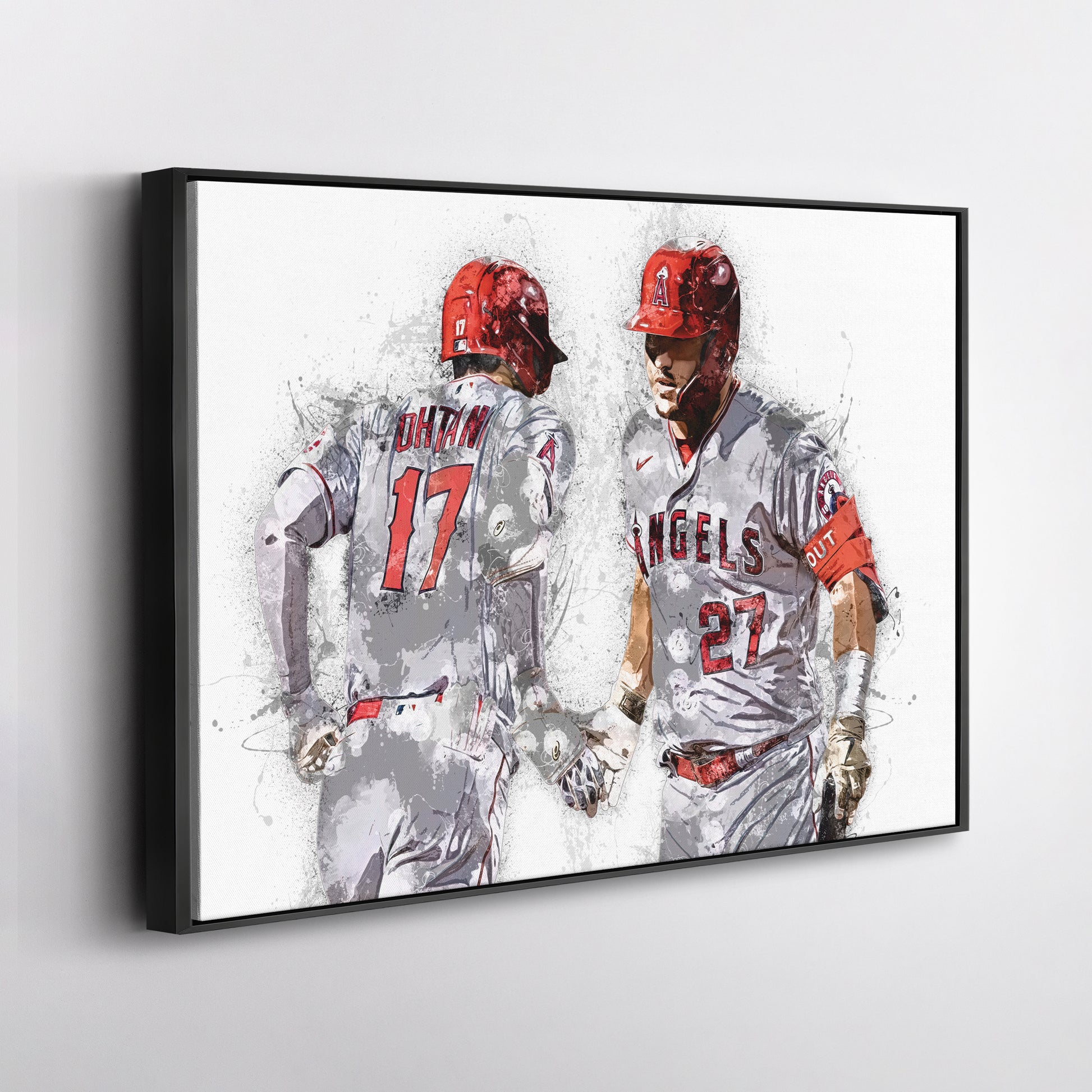 Shohei Ohtani & Mike Trout Canvas Art – Los Angeles Angels Wall Decor