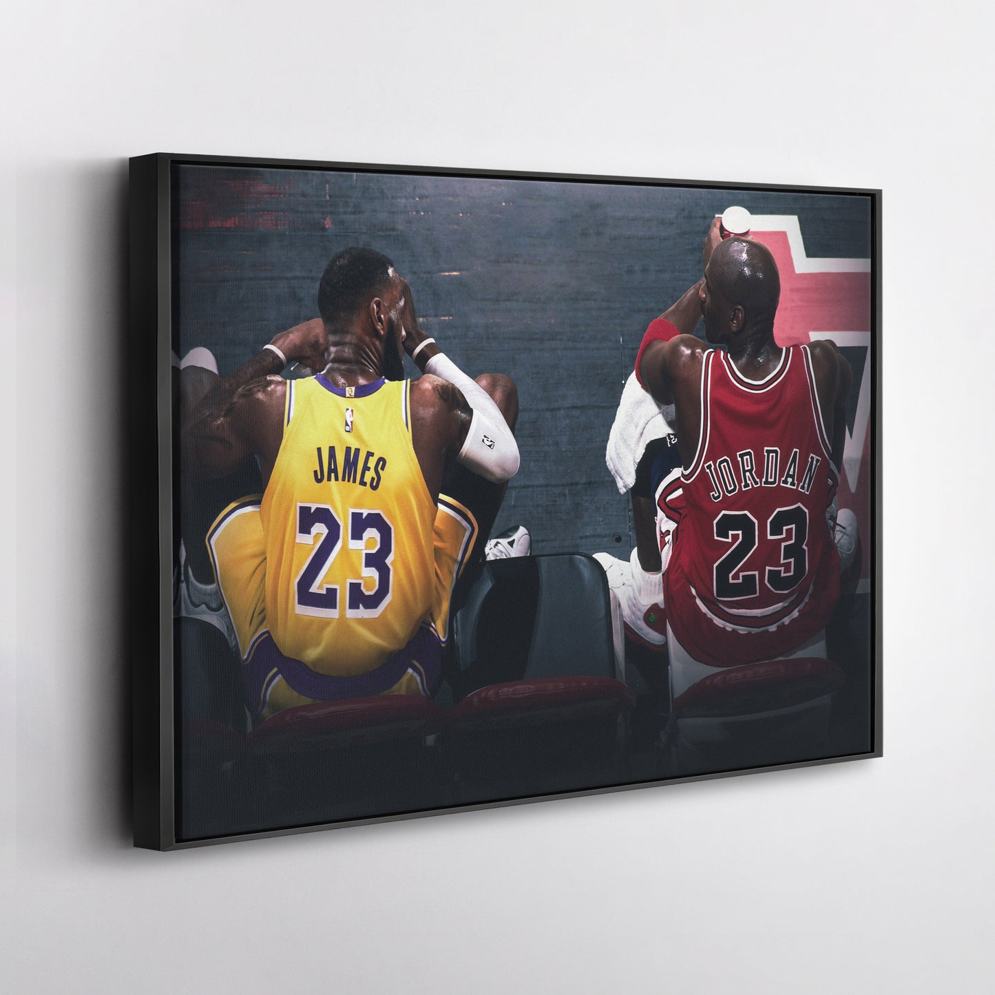 Michael Jordan & LeBron James Canvas – Lakers vs Bulls Wall Art