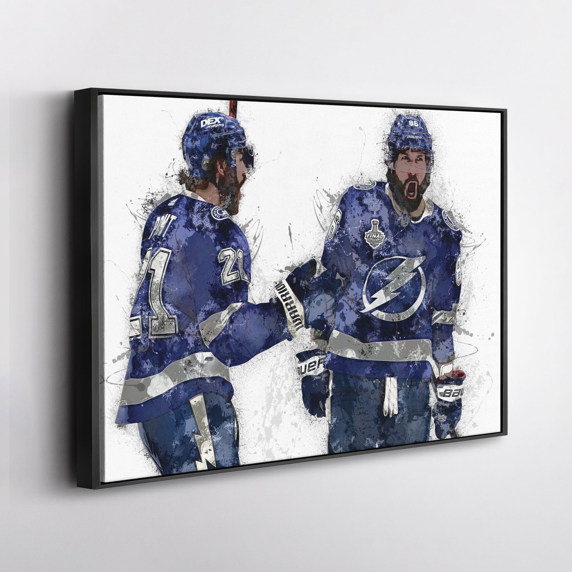Brayden Point & Nikita Kucherov Canvas Art – Tampa Bay Lightning Wall Decor