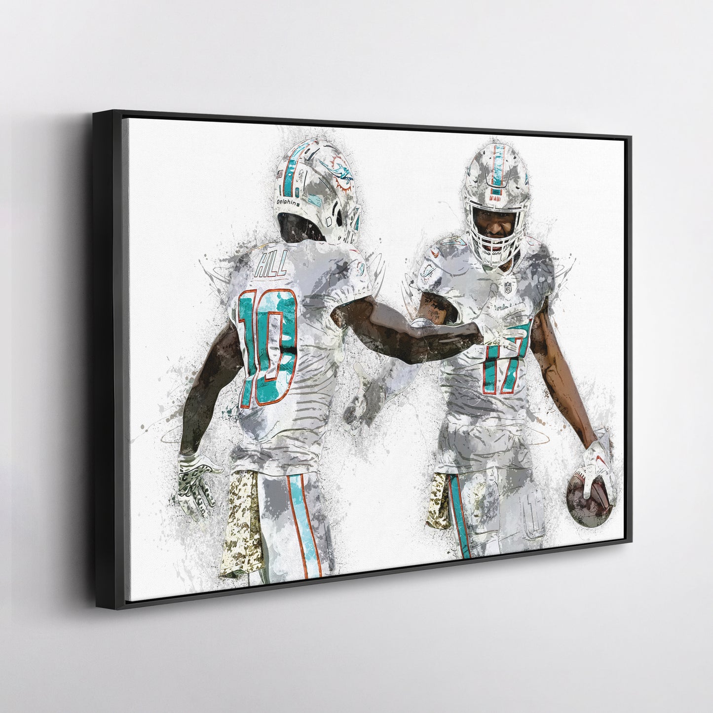 Tyreek Hill & Jaylen Waddle Canvas Art – Miami Dolphins Wall Decor