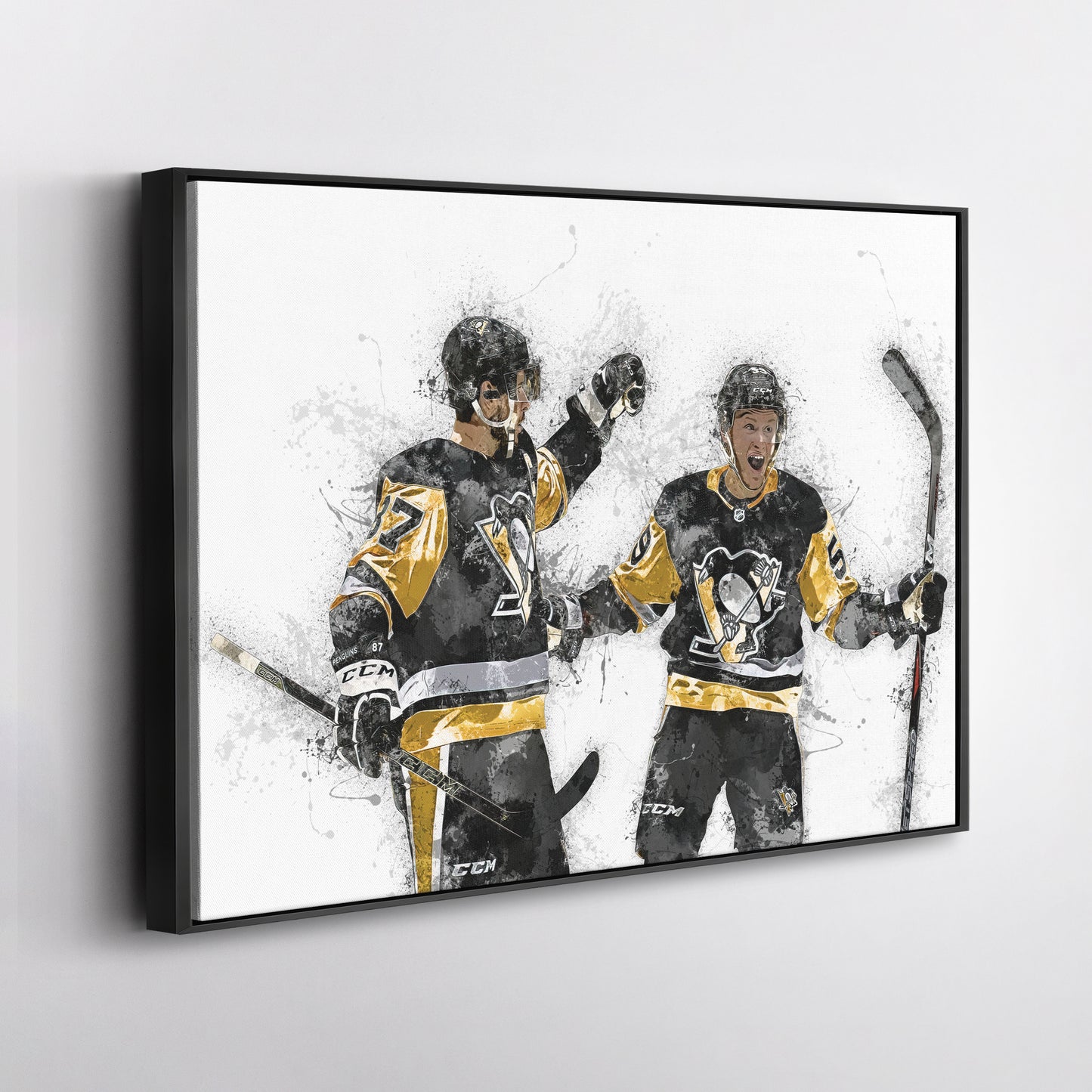 Sidney Crosby & Jake Guentzel Canvas Art – Pittsburgh Penguins Wall Decor
