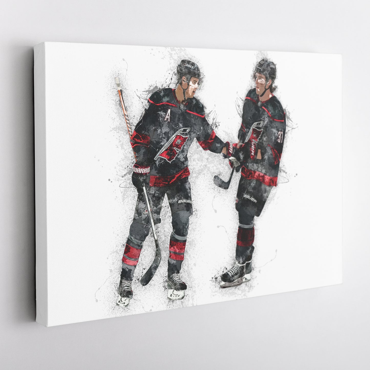 Sebastian Aho & Andrei Svechnikov Canvas Art – Carolina Hurricanes Wall Decor