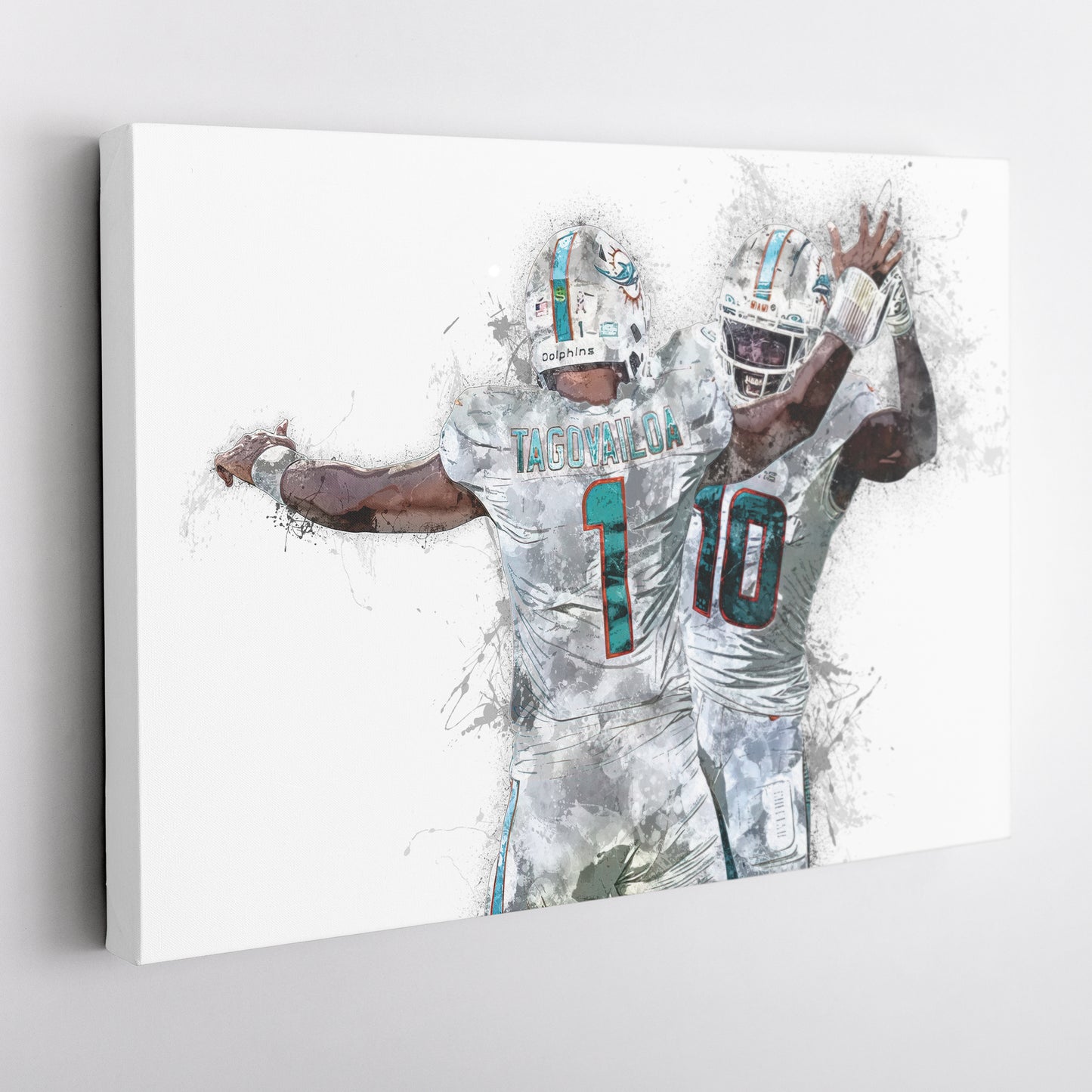 Tua Tagovailoa & Tyreek Hill Canvas Art – Miami Dolphins Wall Decor