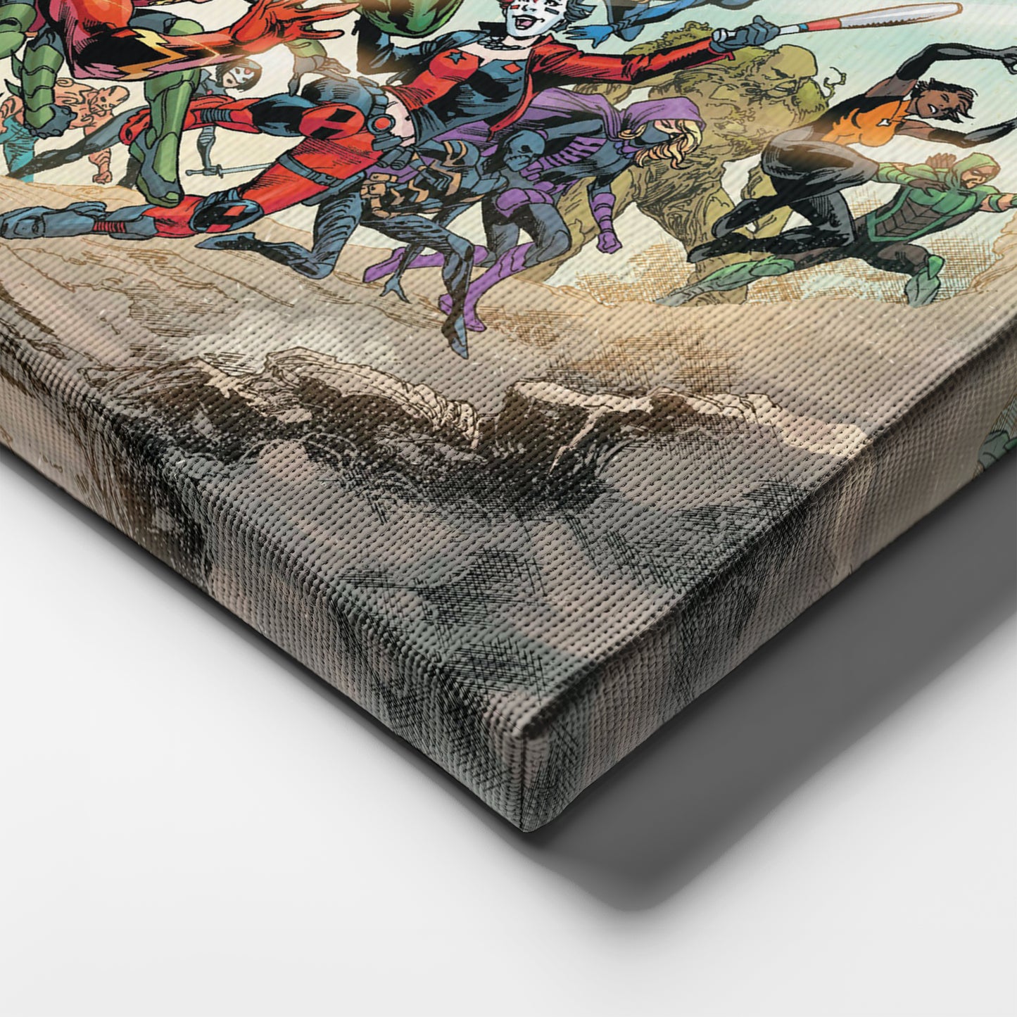 DC Superheroes Canvas Wall Art – Comics Print for Kids Room