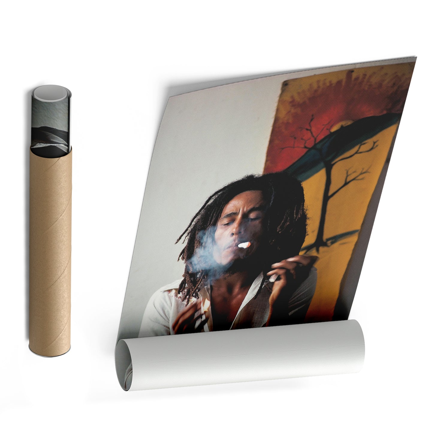 Bob Marley Smoking Canvas – Reggae Wall Art for Home Decor
