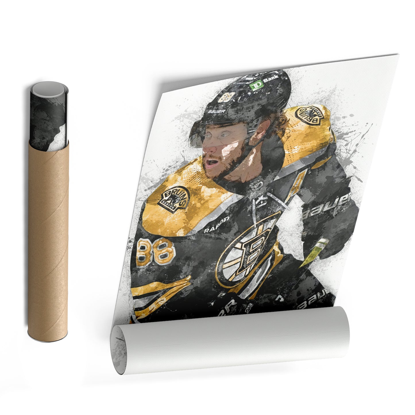 David Pastrnak Canvas Art – Boston Bruins Wall Decor