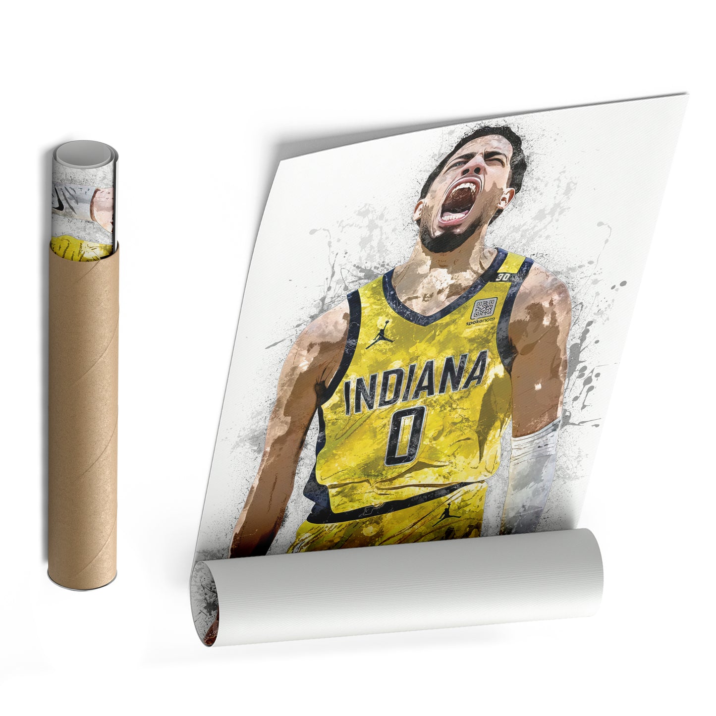Tyrese Haliburton Canvas Art – Indiana Pacers Wall Decor