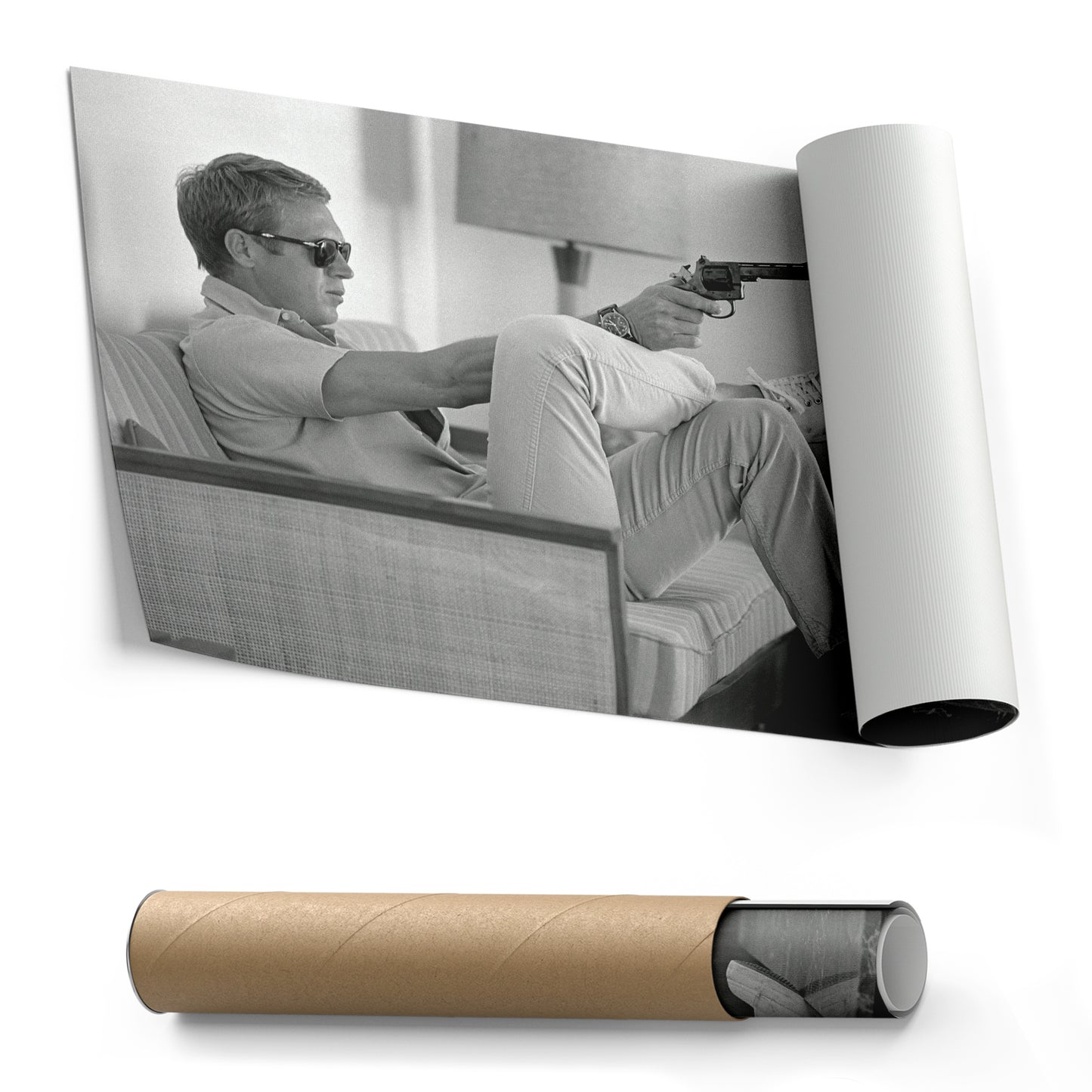 Steve McQueen's Revolver Canvas Art - Classic Movie Wall Decor Print
