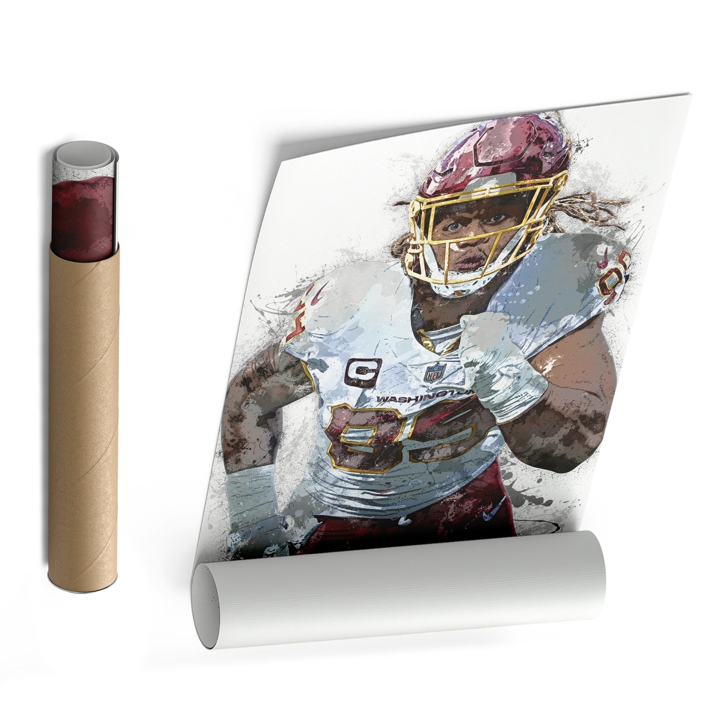 Chase Young Canvas Art – Washington Commanders Wall Decor