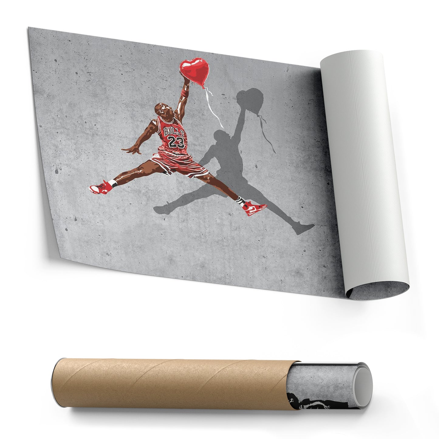 Michael Jordan Banksy Balloon Girl Canvas Art - NBA Street Art Decor