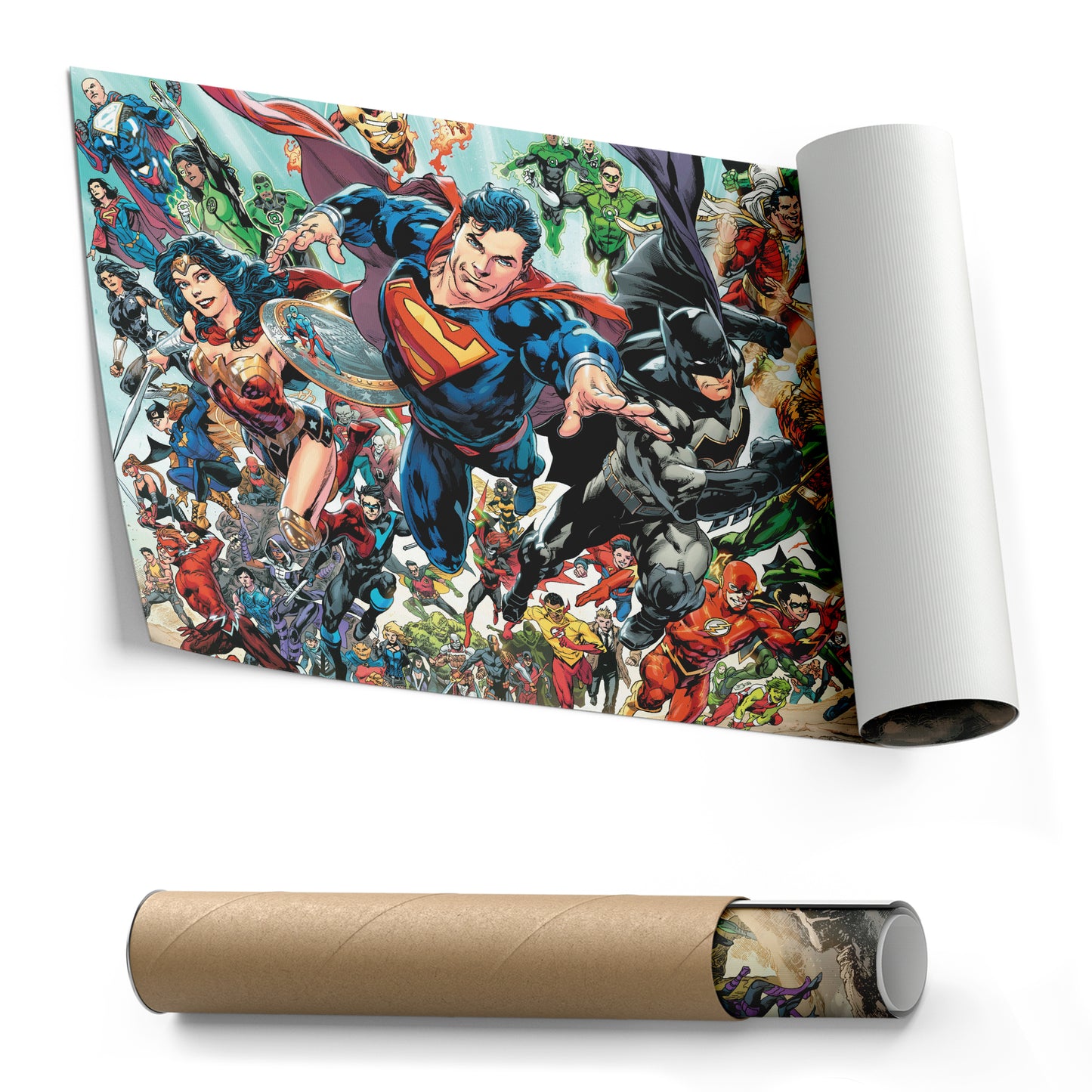 DC Superheroes Canvas Wall Art – Comics Print for Kids Room