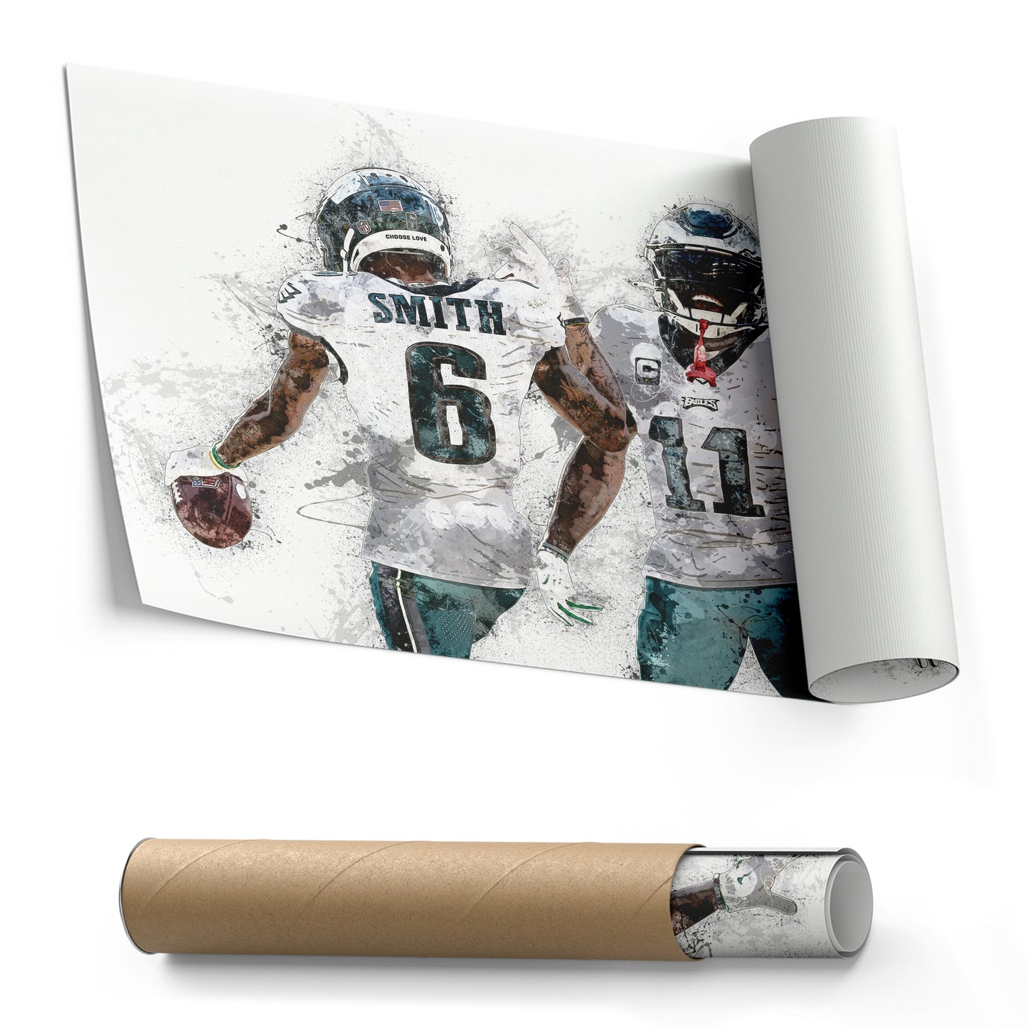 A.J. Brown & DeVonta Smith Canvas Art – Philadelphia Eagles Wall Decor