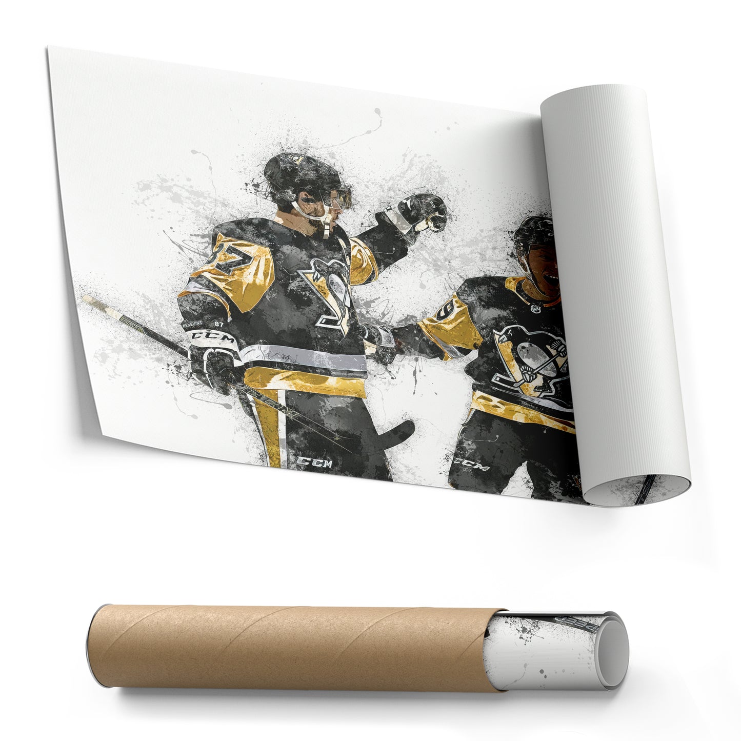 Sidney Crosby & Jake Guentzel Canvas Art – Pittsburgh Penguins Wall Decor
