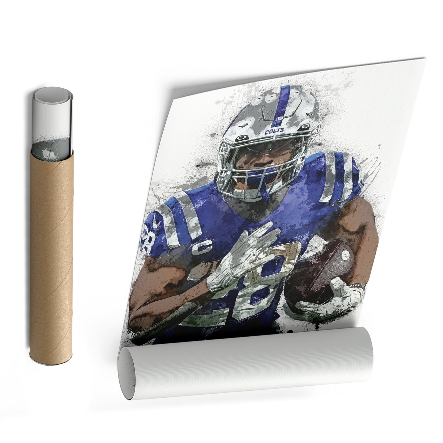 Jonathan Taylor Canvas Art – Indianapolis Colts Wall Decor