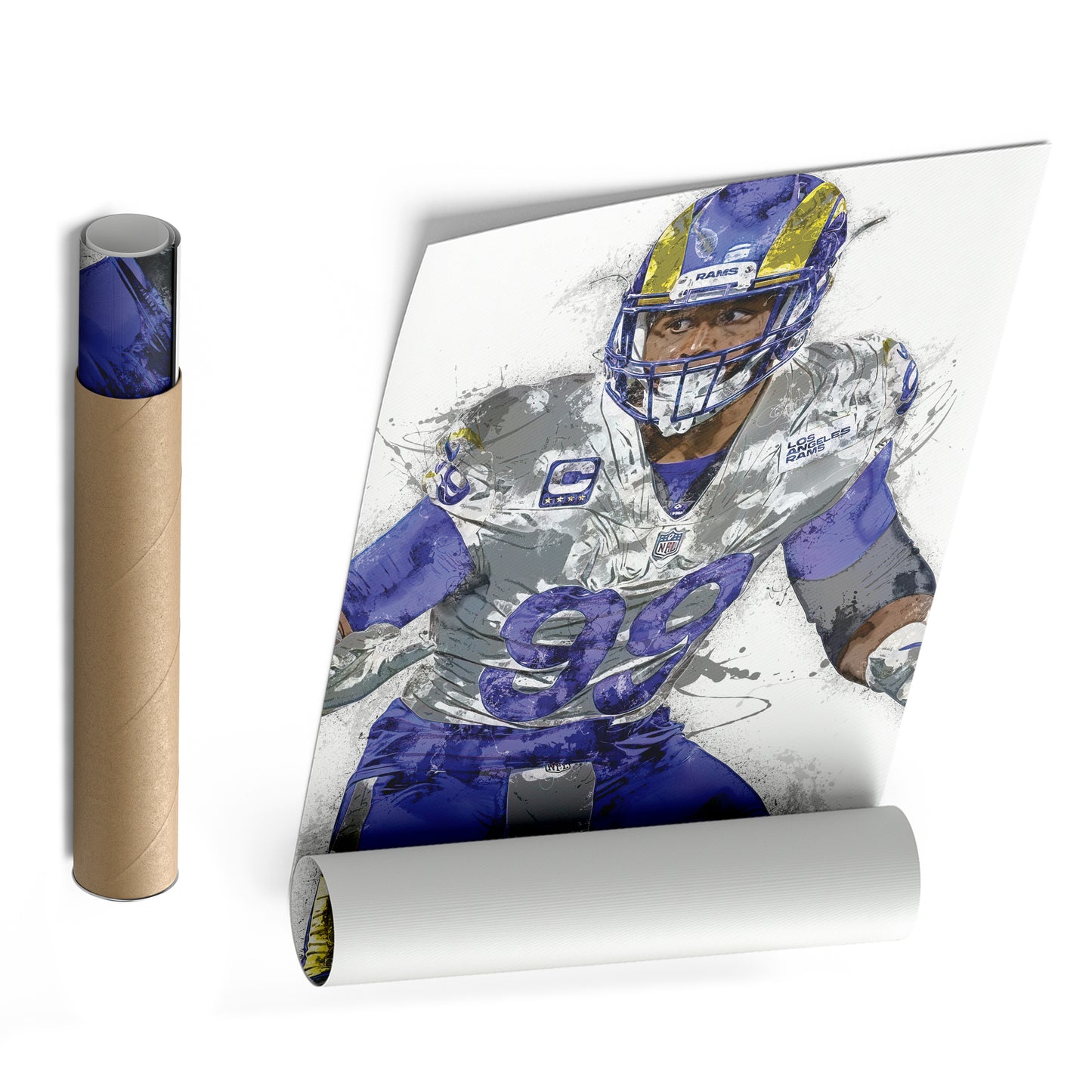 Aaron Donald Canvas Art – Los Angeles Rams Wall Decor