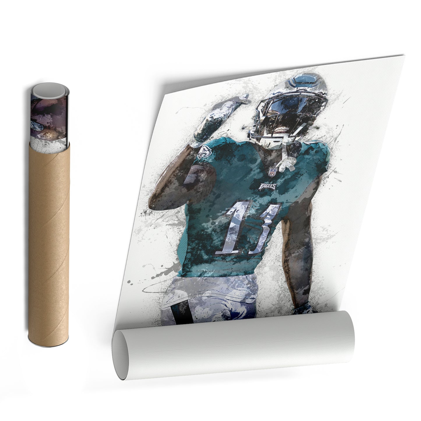 A.J. Brown Canvas Art - Philadelphia Eagles Wall Decor