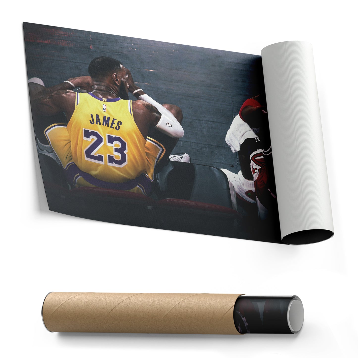 Michael Jordan & LeBron James Canvas – Lakers vs Bulls Wall Art